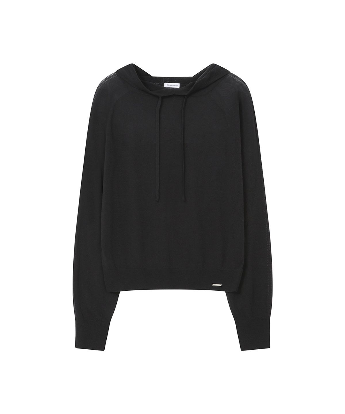 미세키서울(MISEKI SEOUL) Sheer punching knit hoodie BLACK