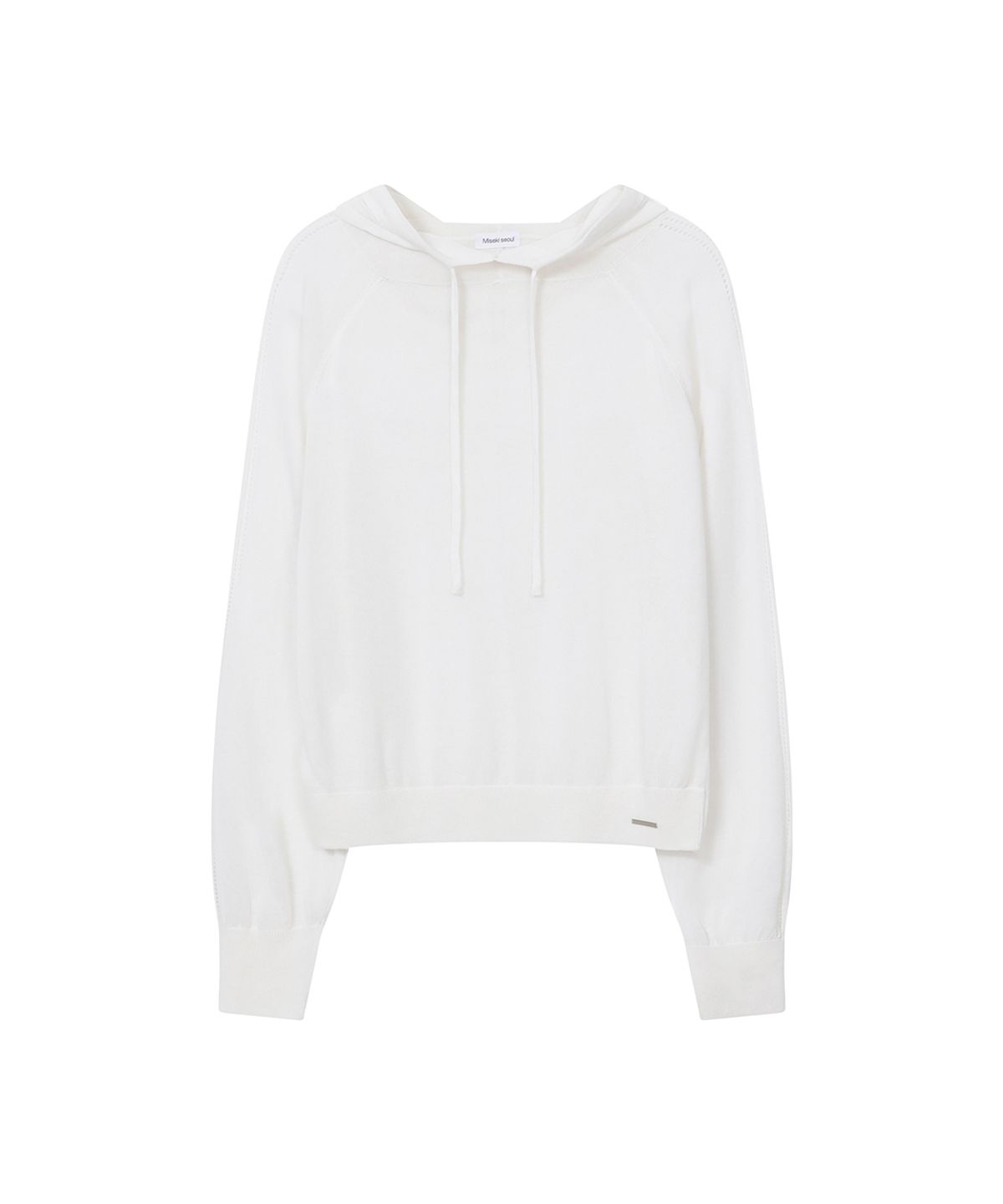 미세키서울(MISEKI SEOUL) Sheer punching knit hoodie WHITE