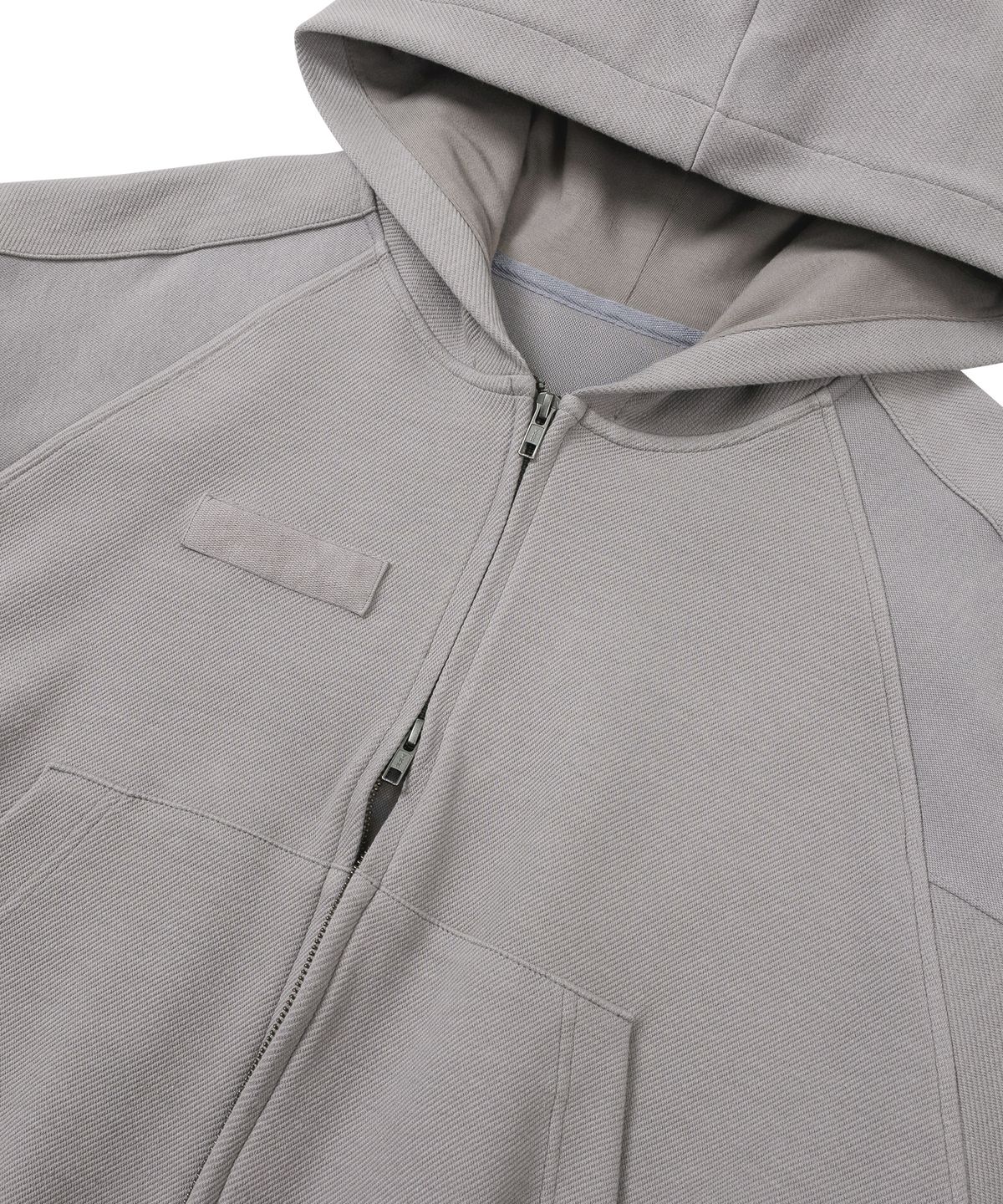 아조바이아조(AJOBYAJO) [POG:SERVICE x AJOBYAJO] Inside Out Panel Cropped Zip-Up Hoodie [GREY]
