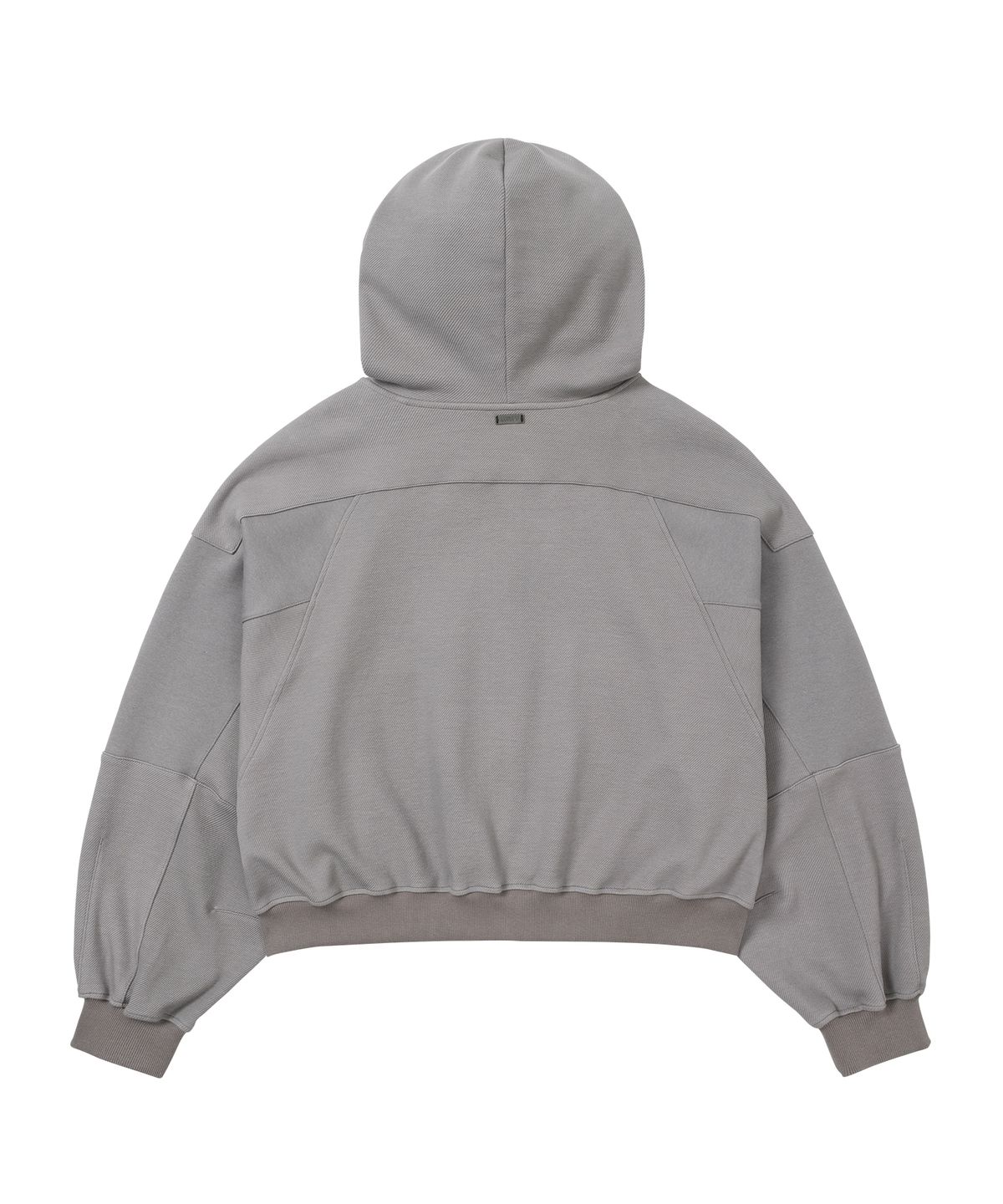 아조바이아조(AJOBYAJO) [POG:SERVICE x AJOBYAJO] Inside Out Panel Cropped Zip-Up Hoodie [GREY]