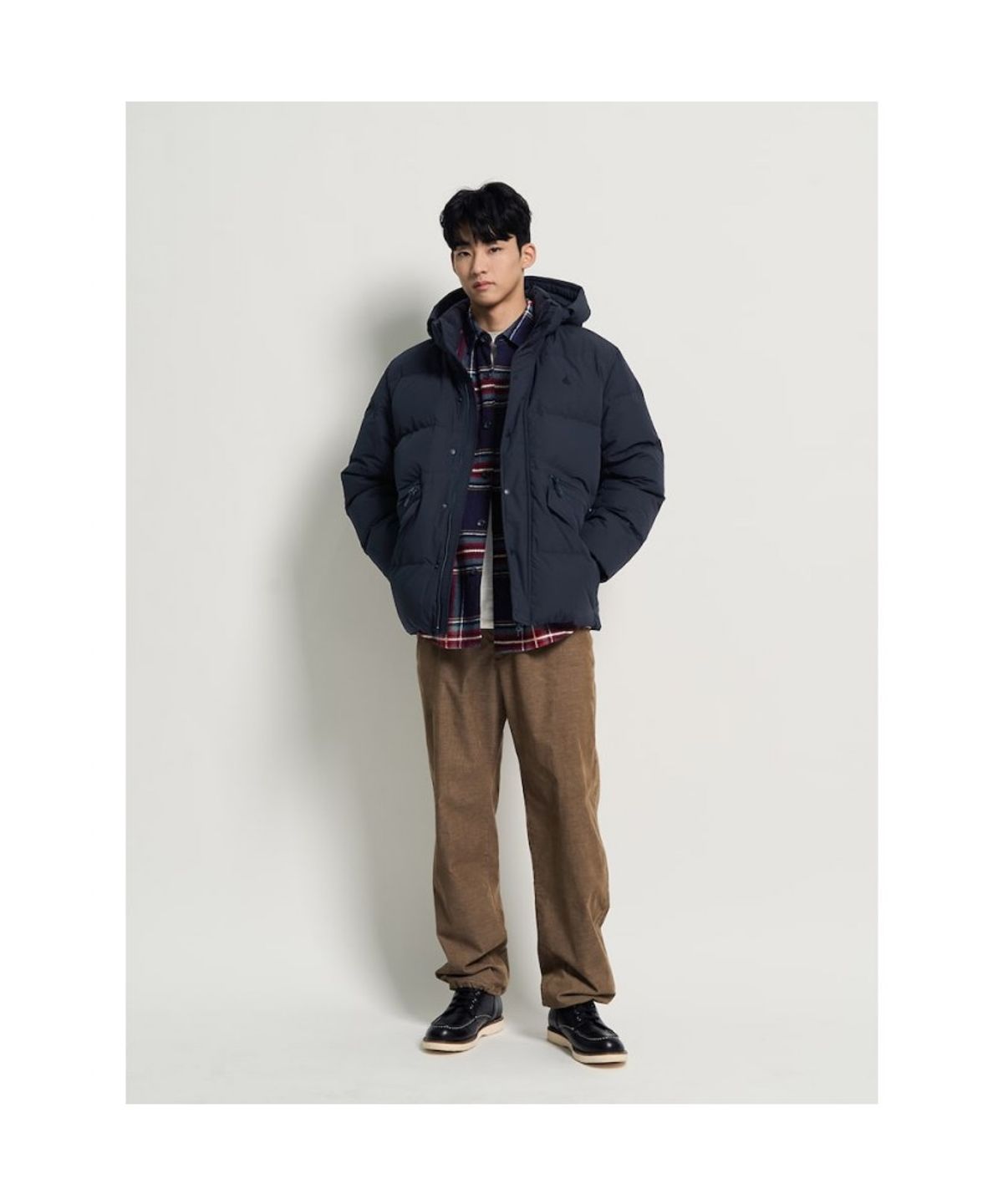 빈폴 멘(BEANPOLE MEN) 크리스마스 체크 아우터형 셔츠  네이비