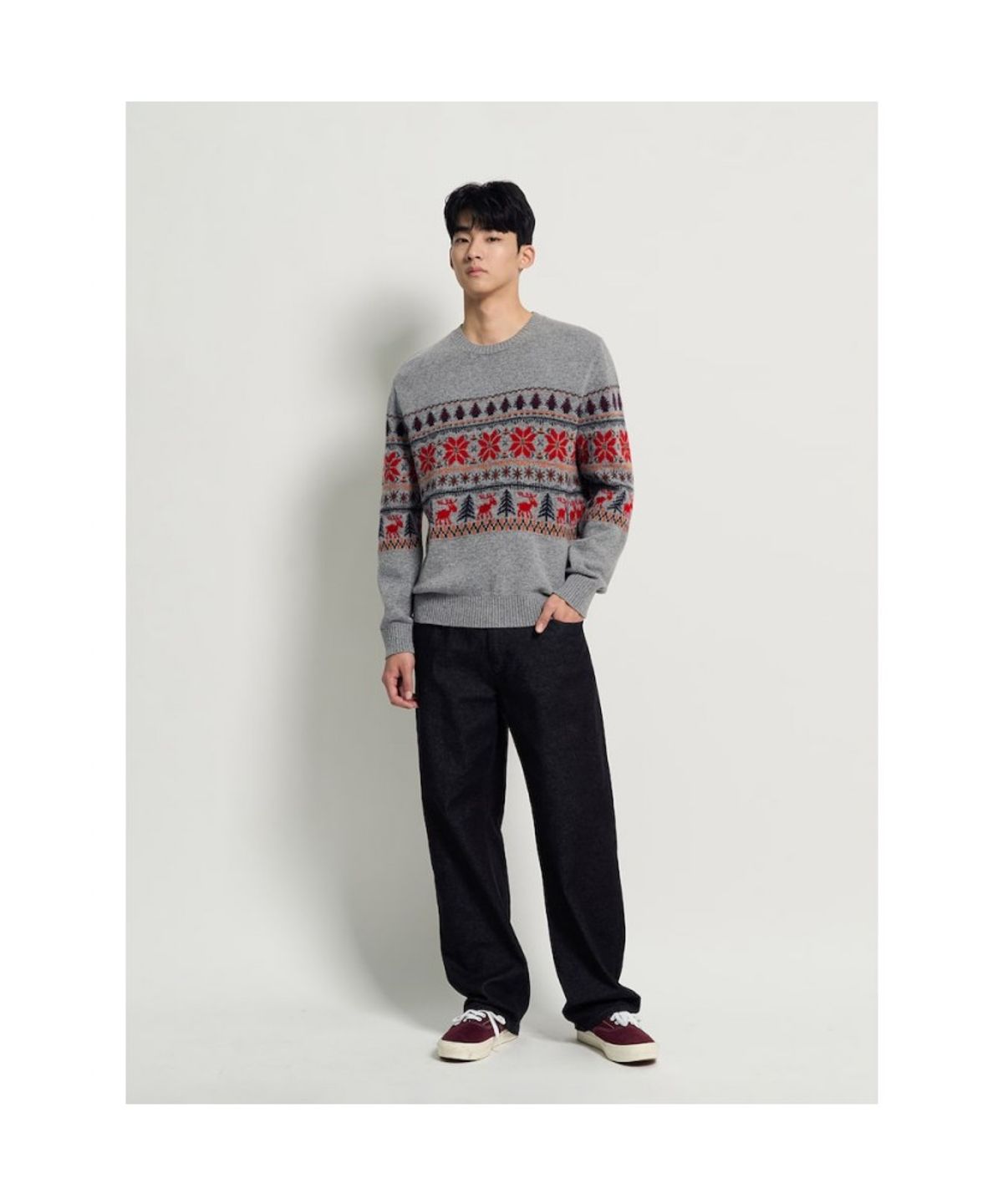 빈폴 멘(BEANPOLE MEN) 홀리데이 페어아일 니트  그레이