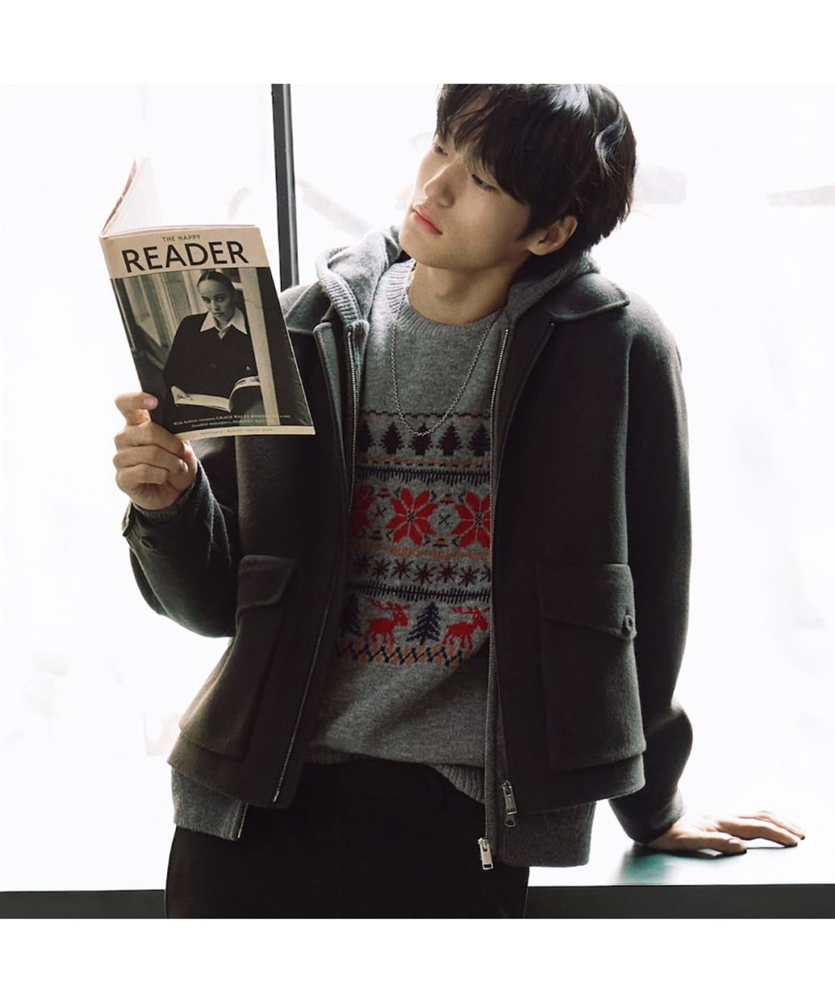 빈폴 멘(BEANPOLE MEN) 홀리데이 페어아일 니트  그레이