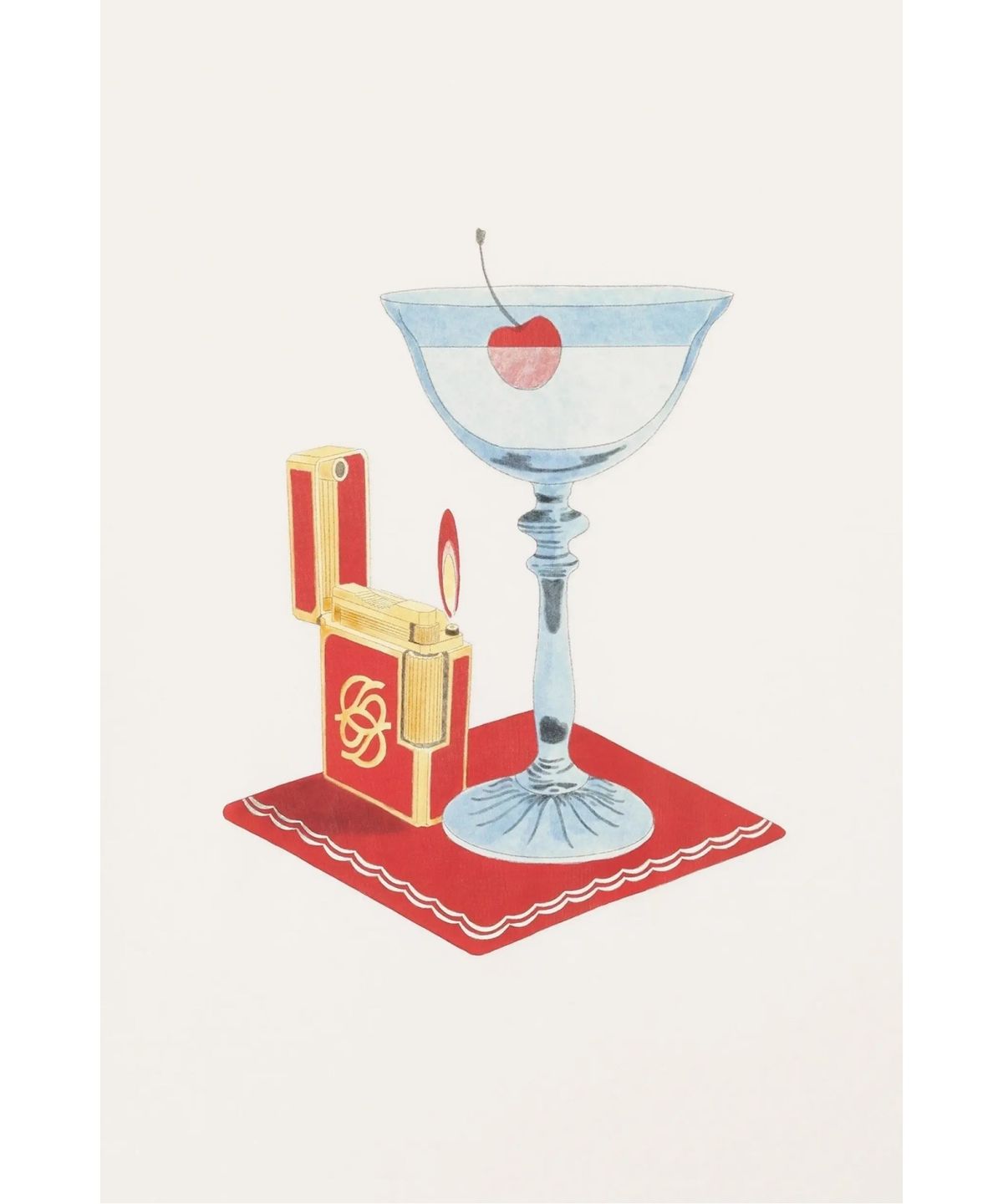 드롤드무슈(DROLE DE MONSIEUR) 칵테일 티셔츠T-Shirt Cocktail D0TCS26201WHM