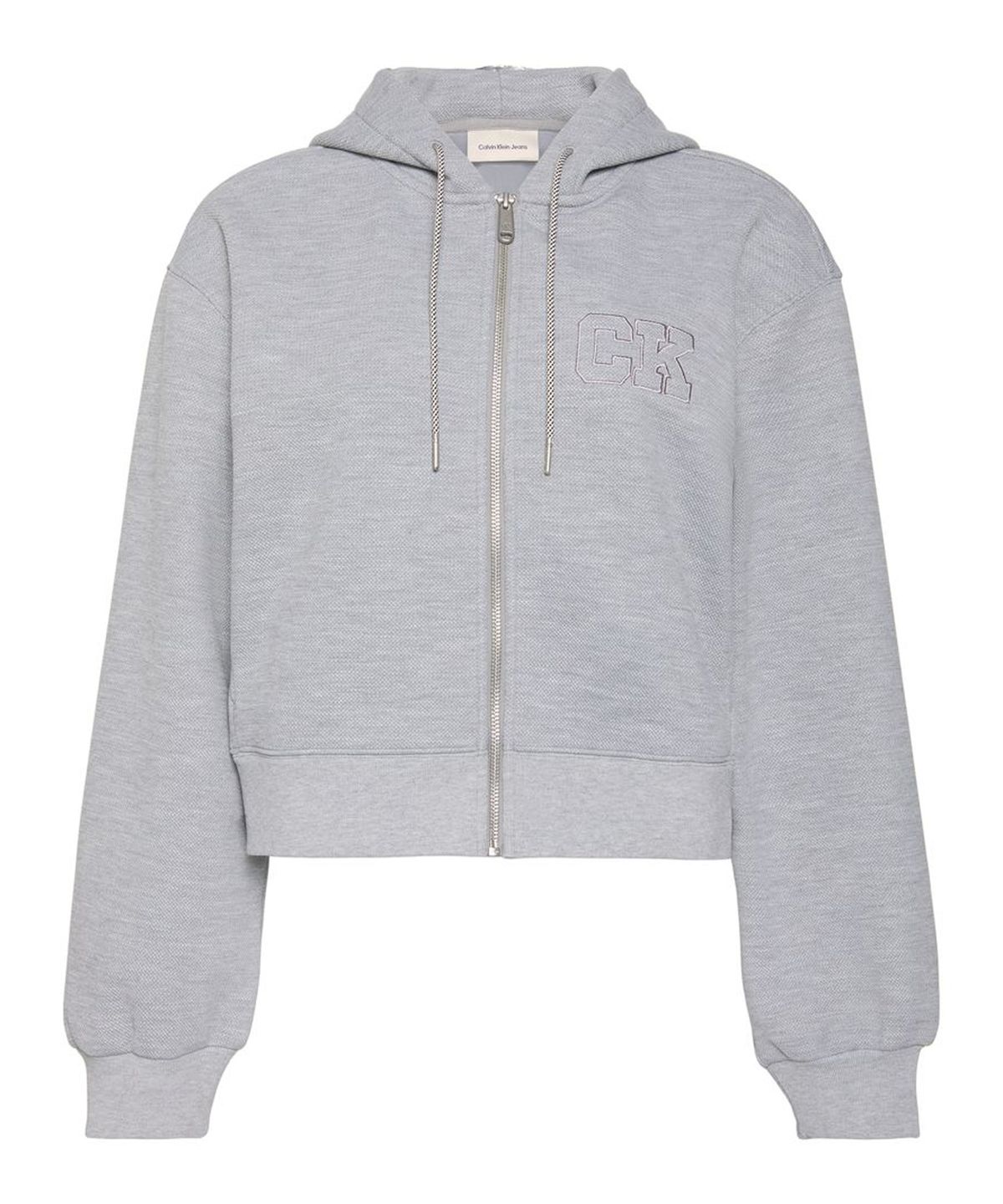 캘빈클라인 진(CALVIN KLEIN JEANS) 여성 릴렉스 크롭 집업 후디 스웻셔츠 47F236G P79