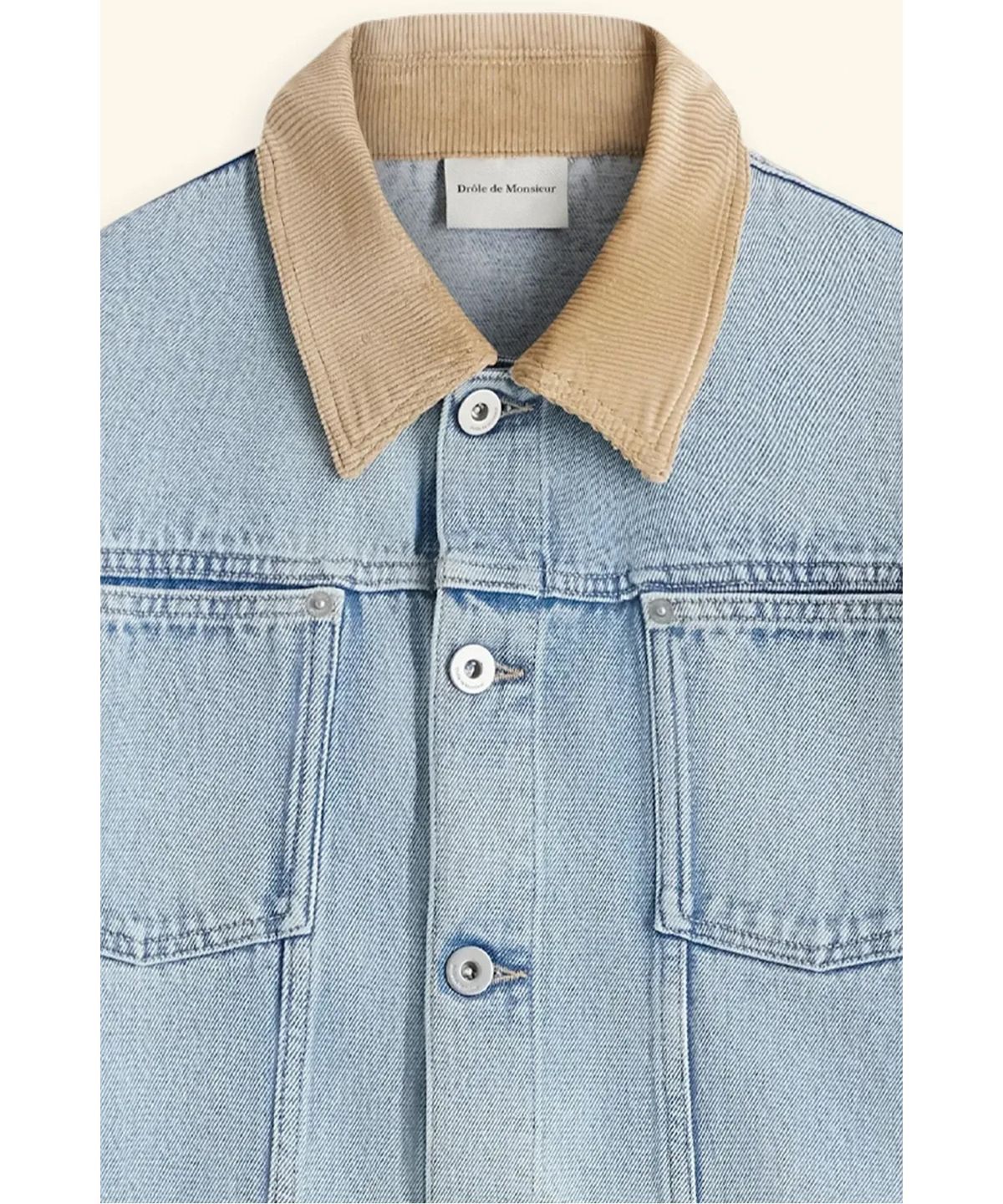 드롤드무슈(DROLE DE MONSIEUR) 워시드 데님 재킷La Veste Jean Dlave  D0JMS26001BUL
