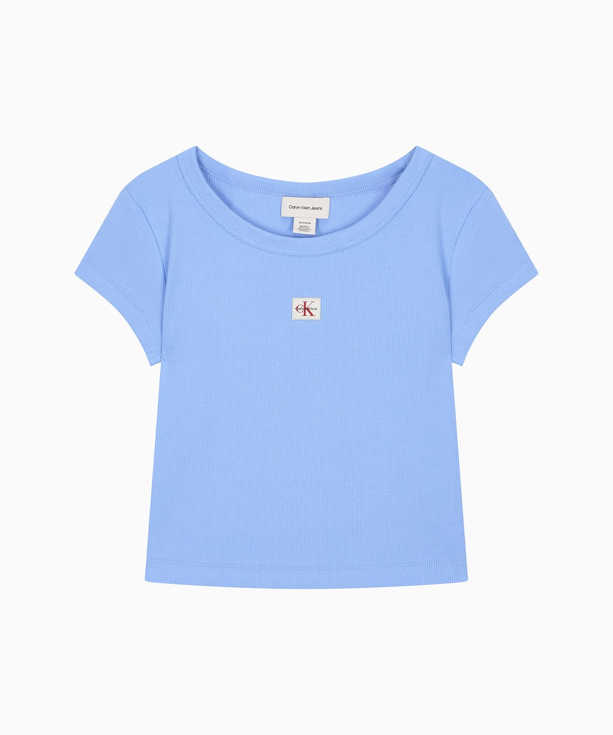캘빈클라인 진(CALVIN KLEIN JEANS) 여성 우븐라벨 베이비립 반팔 티셔츠 47C200G C32