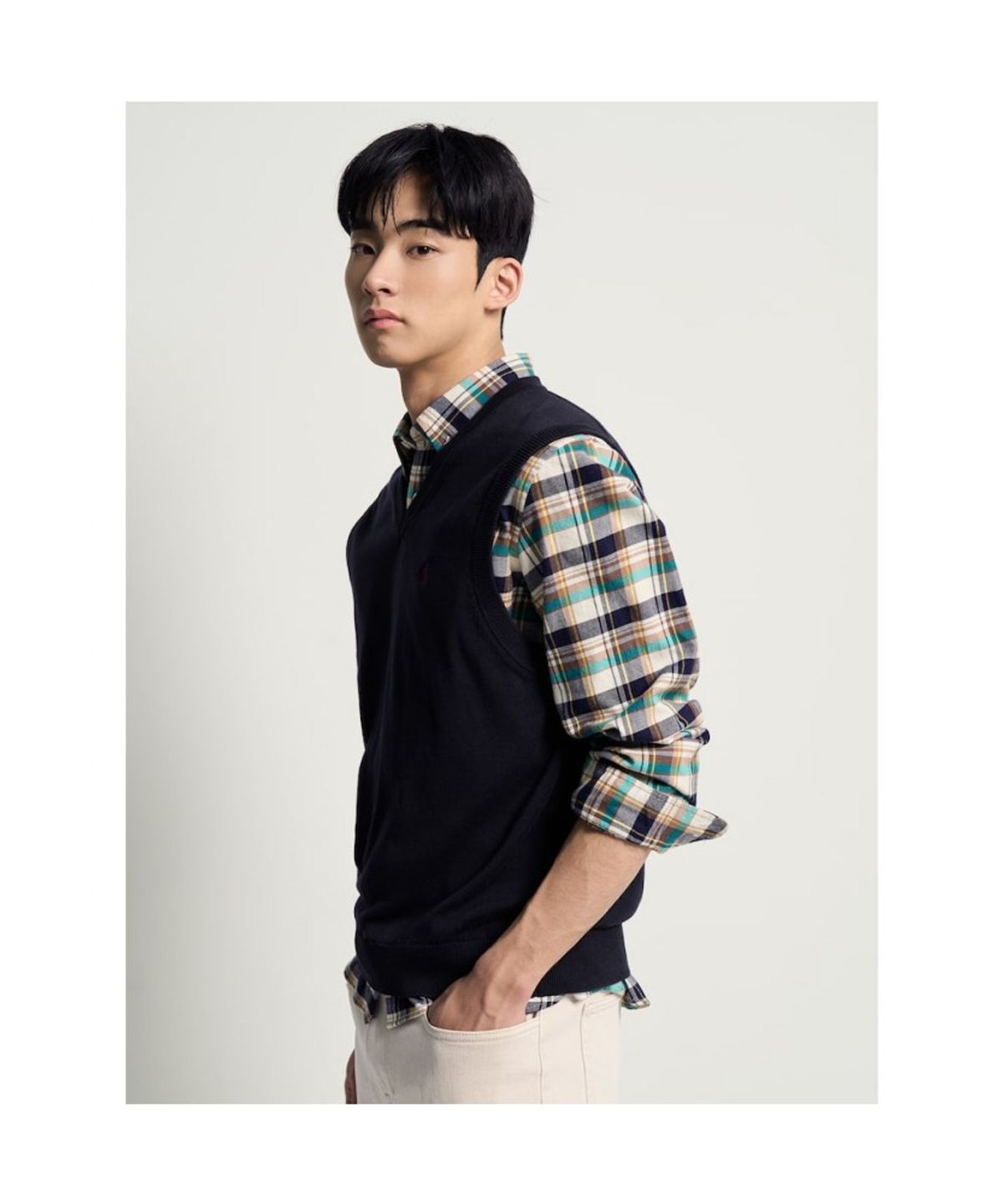 빈폴 멘(BEANPOLE MEN) [Essential] 베이직 베스트  네이비