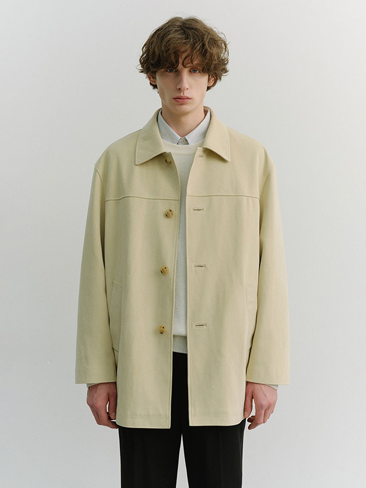 던스트 포 맨(DUNST FOR MEN) ALTER-SUEDE HALF JACKET_UNISEX_UDJA6A106_CREAM BEIGE