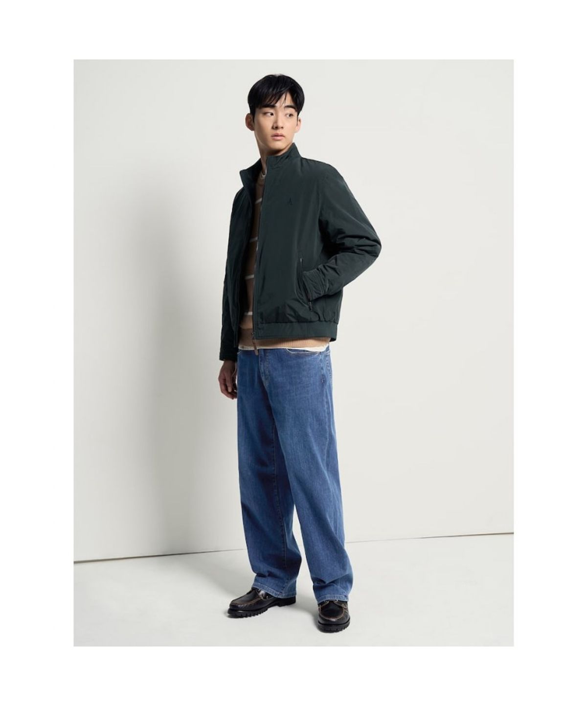 빈폴 멘(BEANPOLE MEN) 논퀼팅 패딩 점퍼  그린