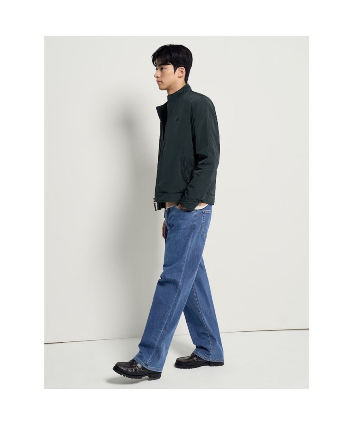 빈폴 멘(BEANPOLE MEN) 논퀼팅 패딩 점퍼  그린