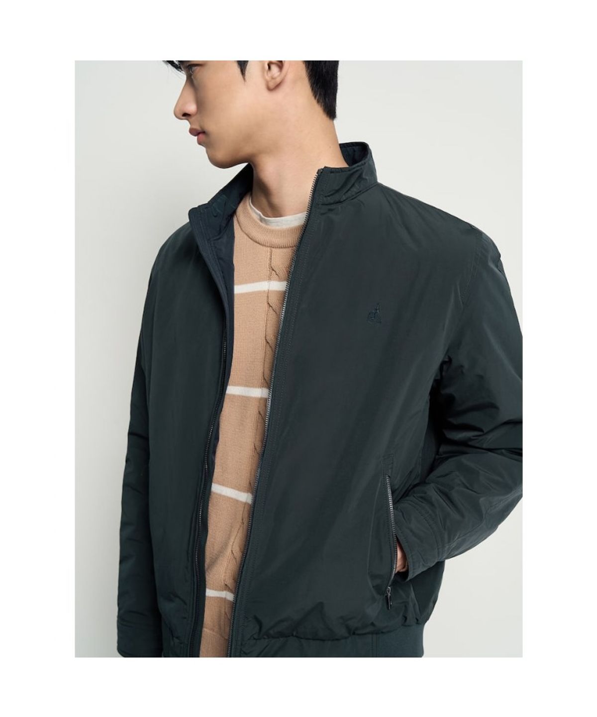 빈폴 멘(BEANPOLE MEN) 논퀼팅 패딩 점퍼  그린