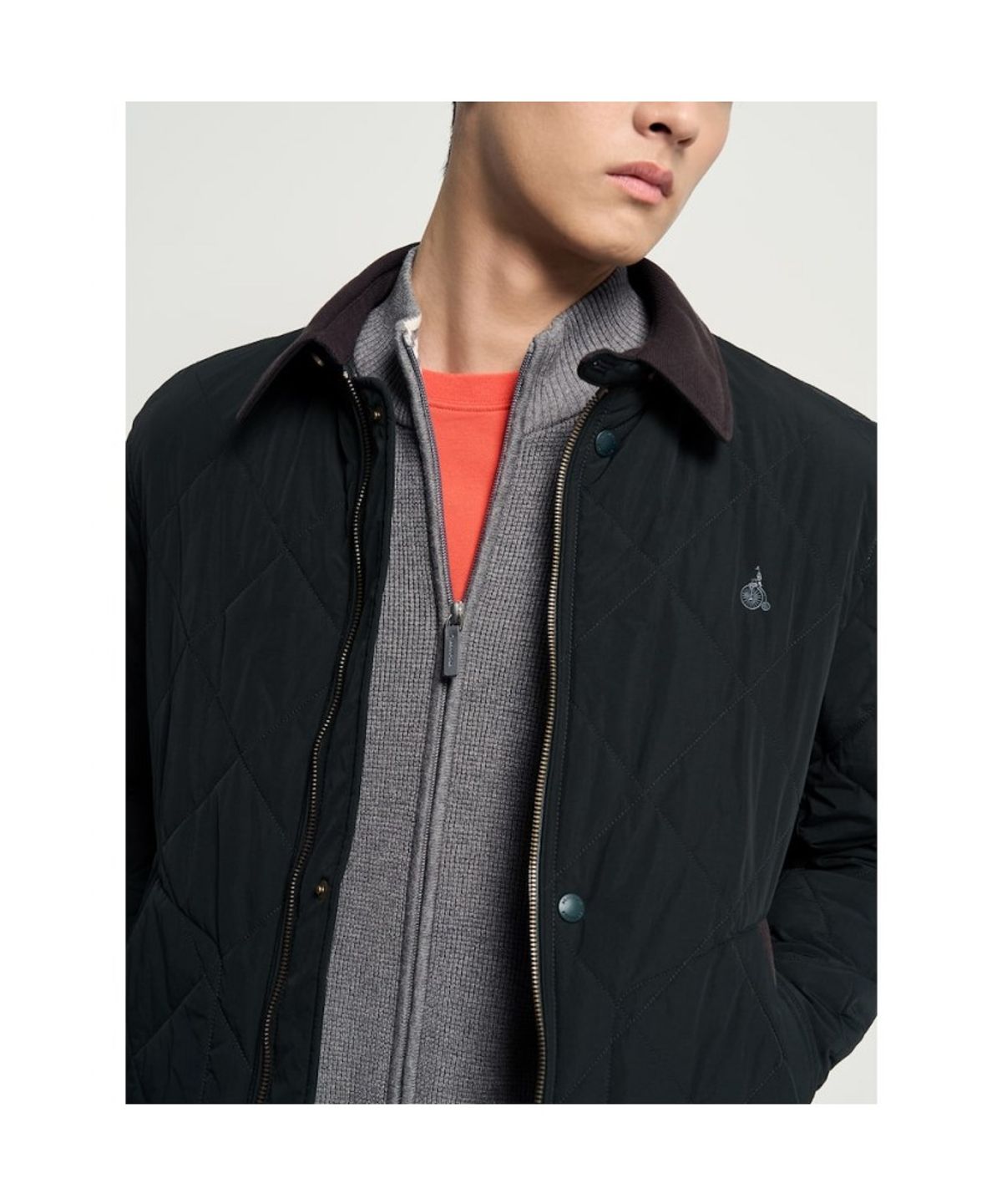 빈폴 멘(BEANPOLE MEN) 다이아 퀼팅 패딩 사파리  그린