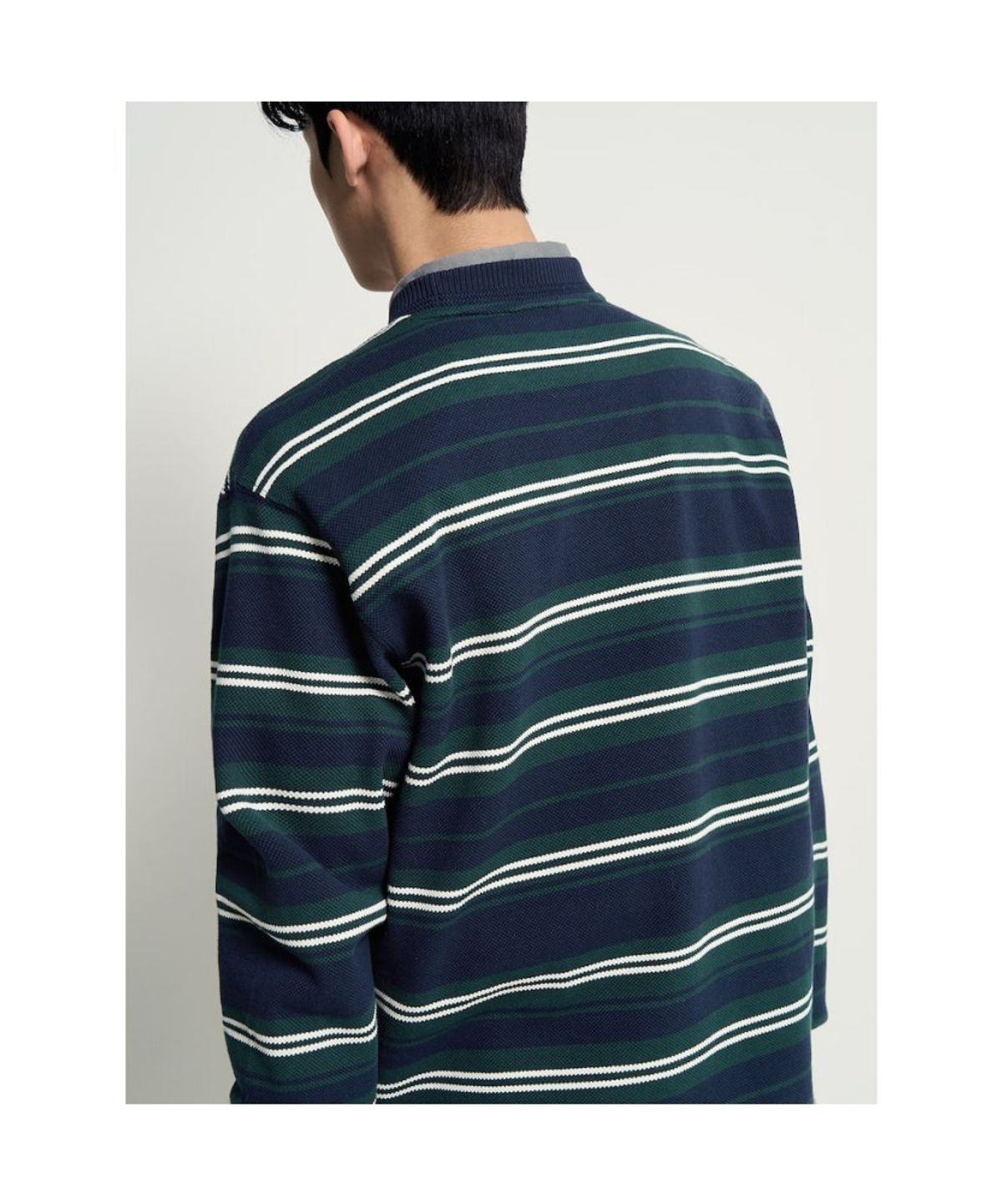 빈폴 멘(BEANPOLE MEN) 멀티 스트라이프 긴소매 스웨트 셔츠  네이비