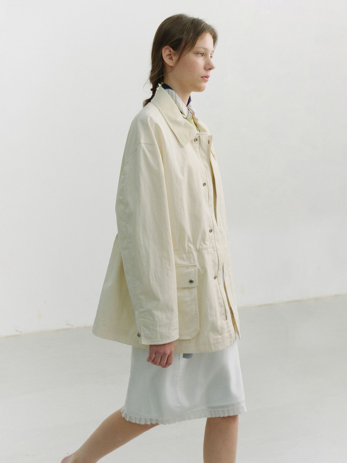 던스트(DUNST) UNISEX COTTON CHORE JACKET_UDJA6A101_OFF WHITE