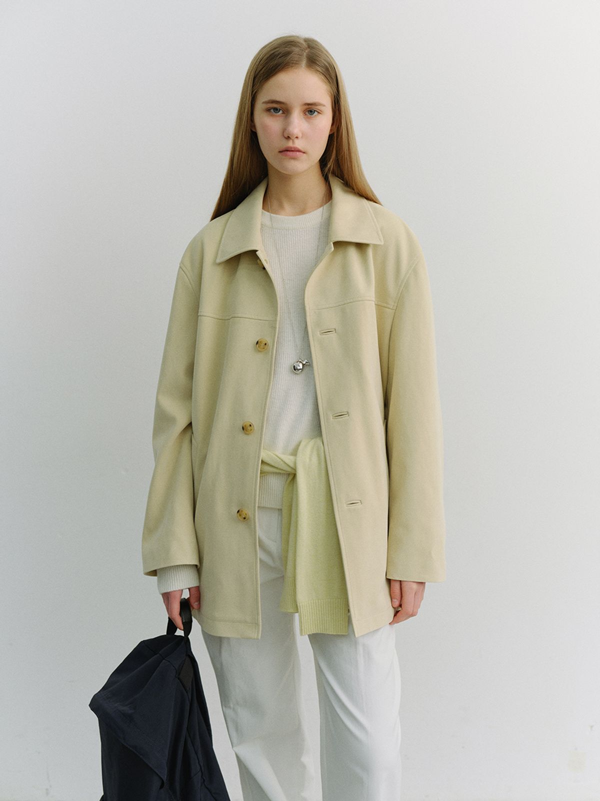 던스트(DUNST) UNISEX ALTER-SUEDE HALF JACKET_UDJA6A106_CREAM BEIGE