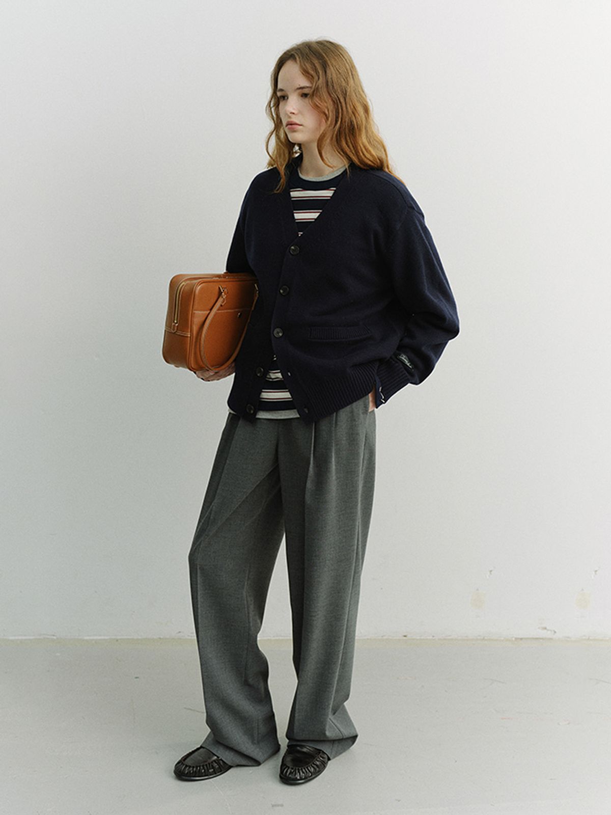 던스트(DUNST) UNISEX BOYFRIEND KNIT CARDIGAN_UDSW6A102_DARK NAVY