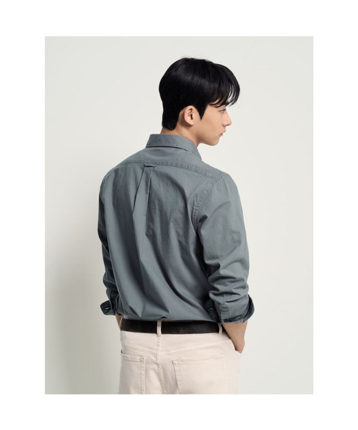 빈폴 멘(BEANPOLE MEN) 약브러쉬드 트윌 솔리드 셔츠  카키