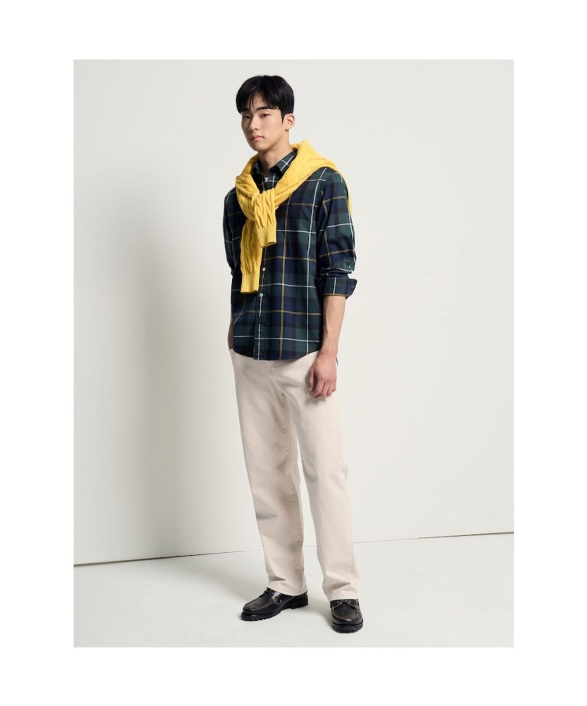 빈폴 멘(BEANPOLE MEN) [Essential] 헤릿체크 셔츠  그린