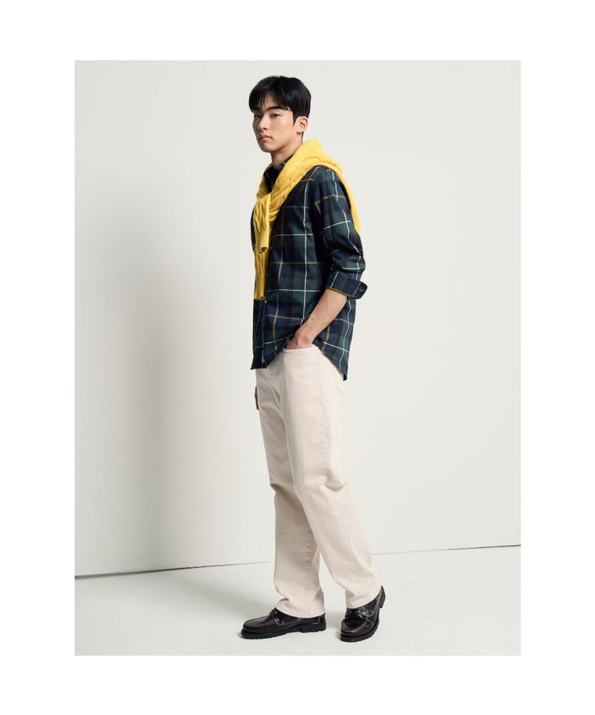 빈폴 멘(BEANPOLE MEN) [Essential] 헤릿체크 셔츠  그린
