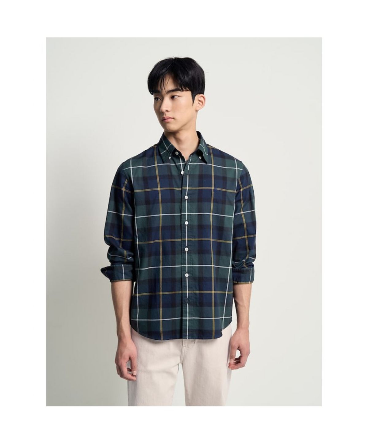 빈폴 멘(BEANPOLE MEN) [Essential] 헤릿체크 셔츠  그린