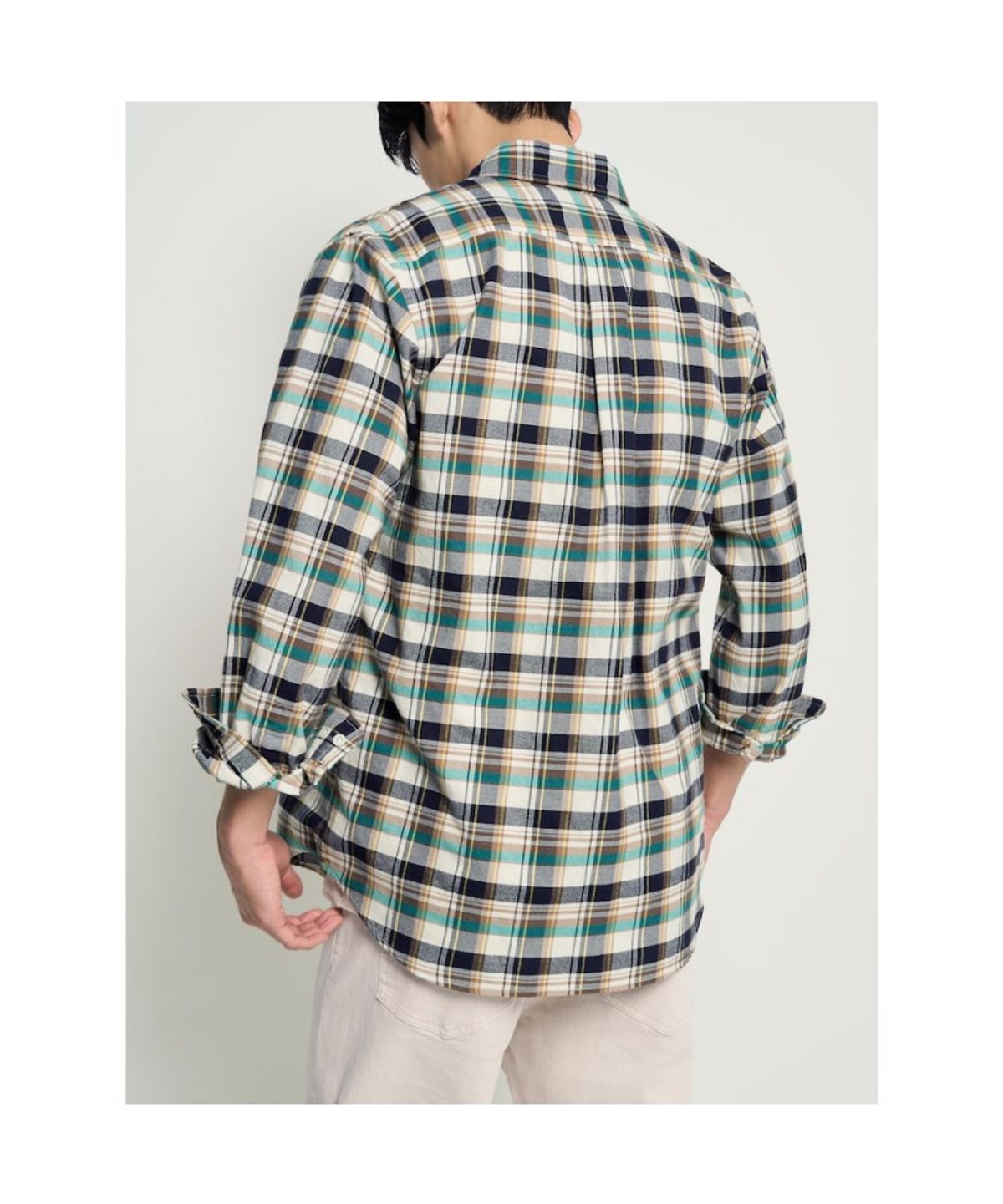 빈폴 멘(BEANPOLE MEN) 컬러 포인트 체크 셔츠  네이비