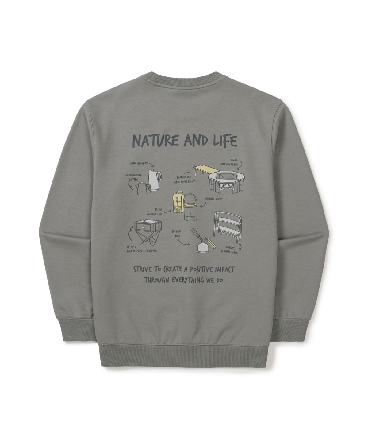 스노우피크 어패럴(SNOWPEAK APPAREL) 기어 그래픽 맨투맨 (S26SMFHT56) Light Khaki