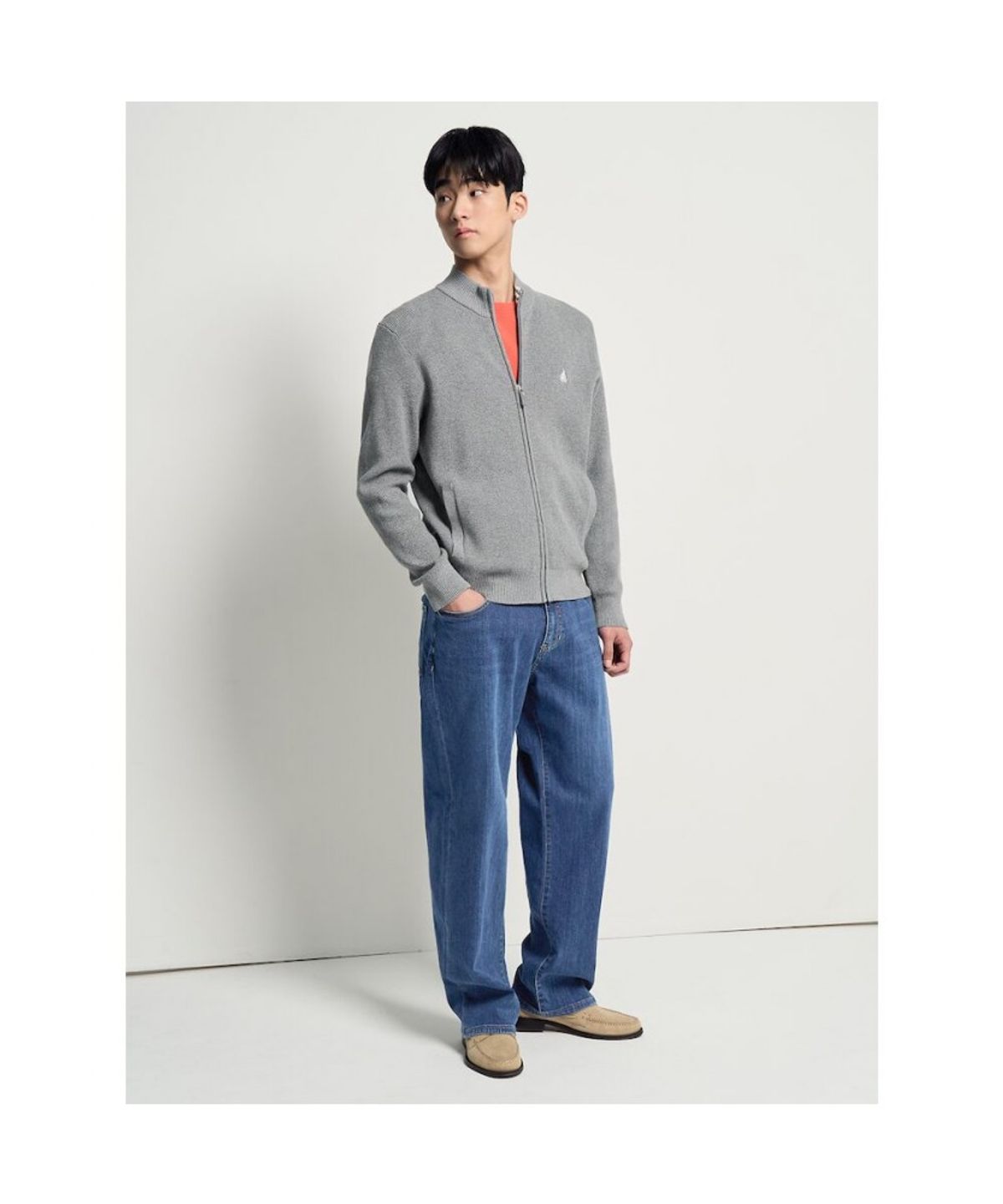빈폴 멘(BEANPOLE MEN) 세미와이드 데님 팬츠  블루