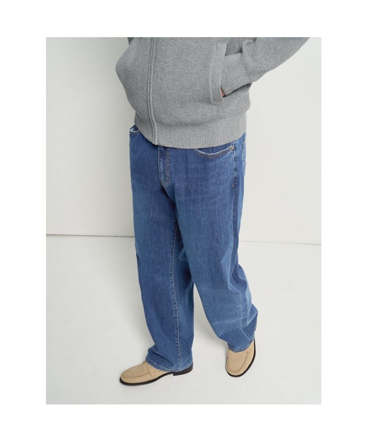 빈폴 멘(BEANPOLE MEN) 세미와이드 데님 팬츠  블루