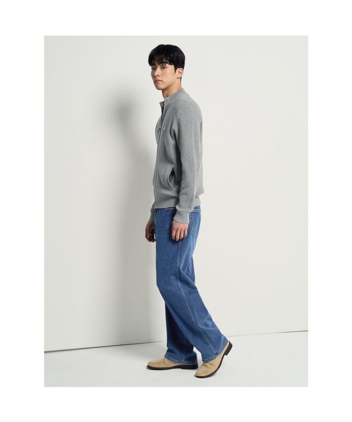빈폴 멘(BEANPOLE MEN) 세미와이드 데님 팬츠  블루