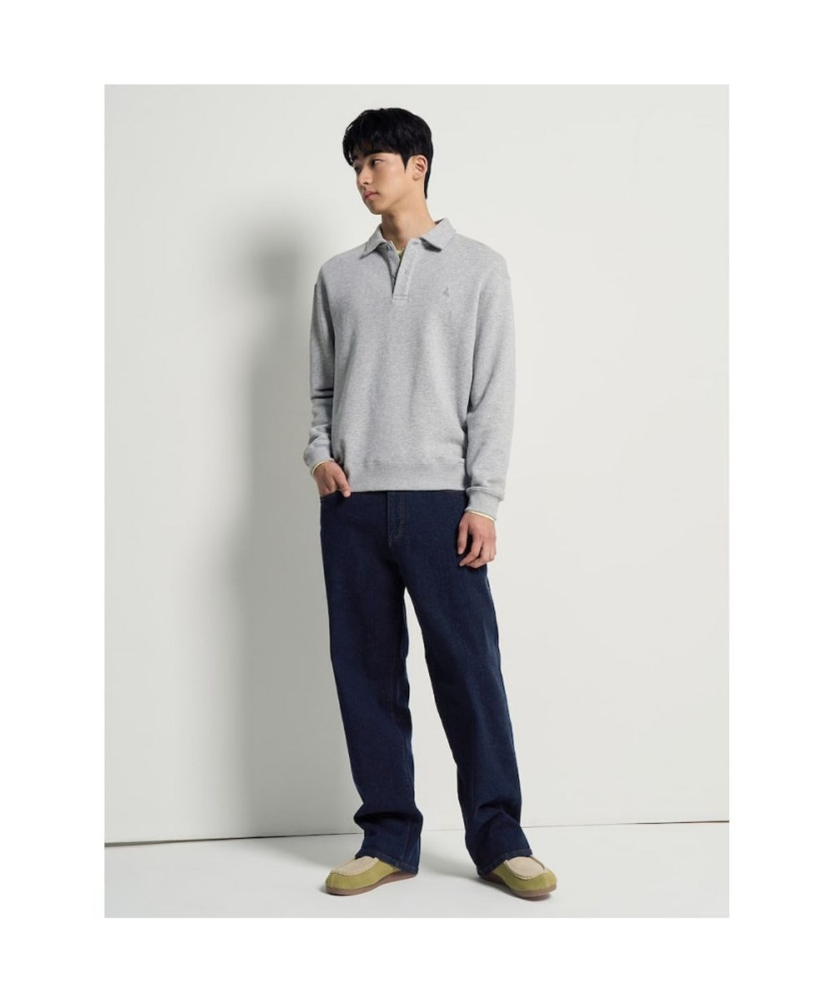 빈폴 멘(BEANPOLE MEN) 세미와이드 데님 팬츠  네이비