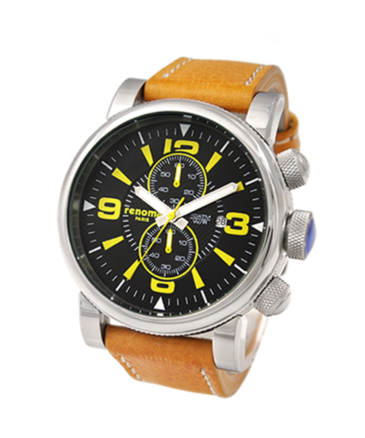 레노마 시계(RENOMA WATCH) 파일럿 크로노그래프 10ATM 남성 가죽시계 RE135