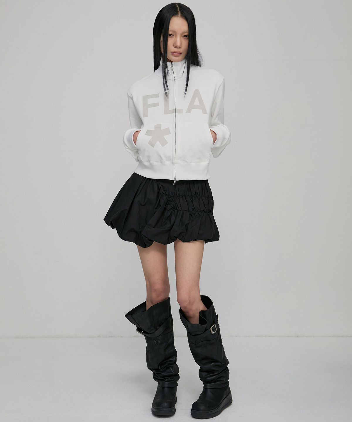 플레어업(FLAREUP) FLAREUP Zip Track Jacket (FL-107_Off White)