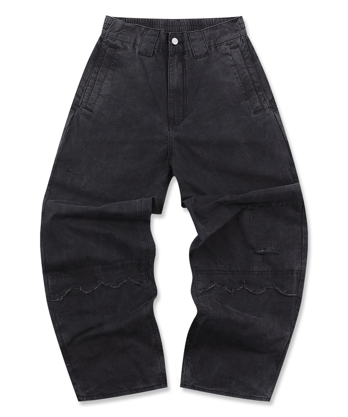 엑스톤즈(XTONZ) XP325 그런지 레이어드 워싱 코튼 팬츠 (BLACK)