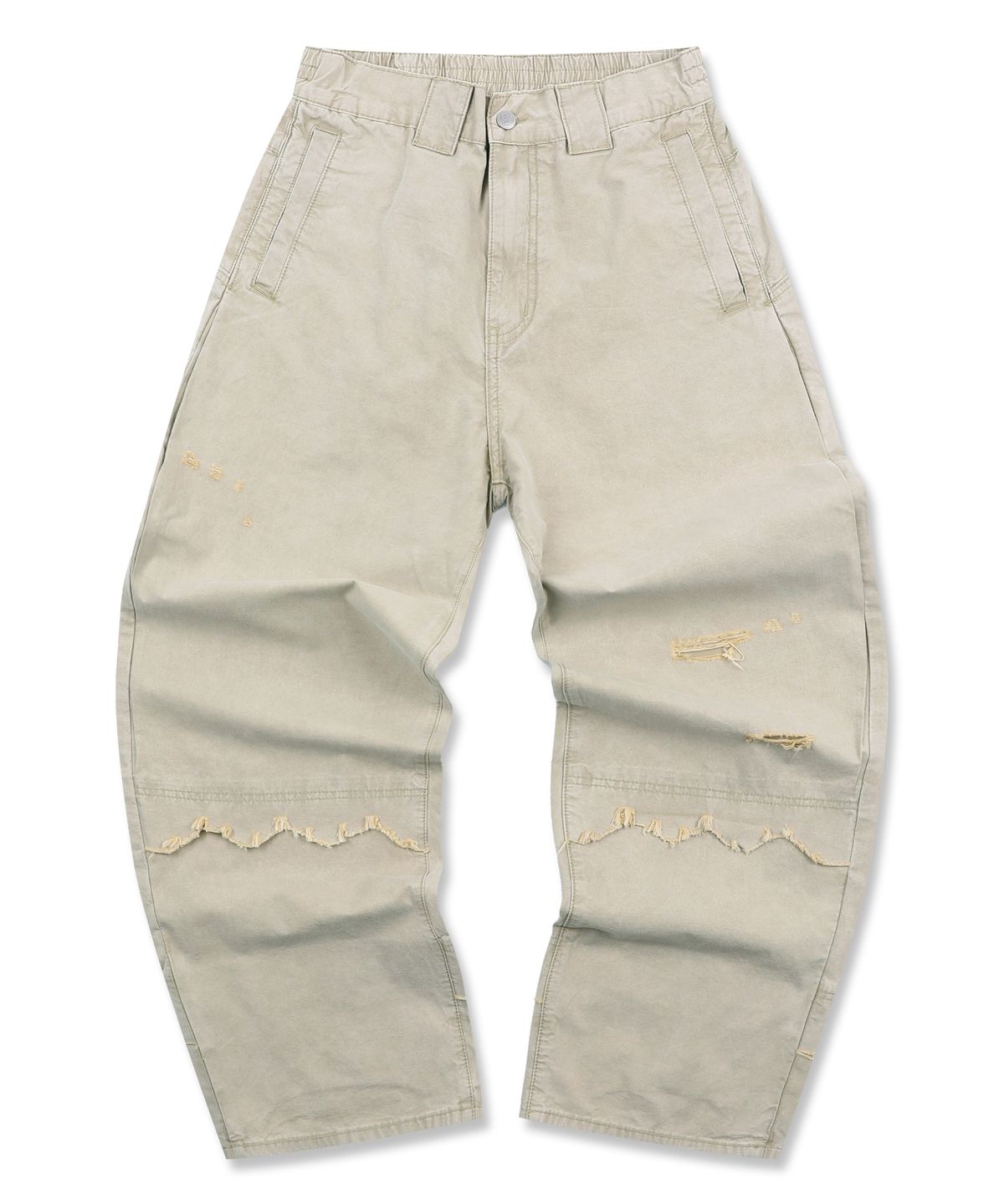 엑스톤즈(XTONZ) XP325 그런지 레이어드 워싱 코튼 팬츠 (BEIGE)