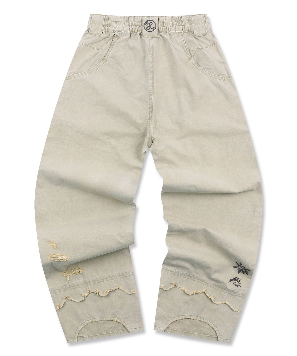 엑스톤즈(XTONZ) XP325 그런지 레이어드 워싱 코튼 팬츠 (BEIGE)