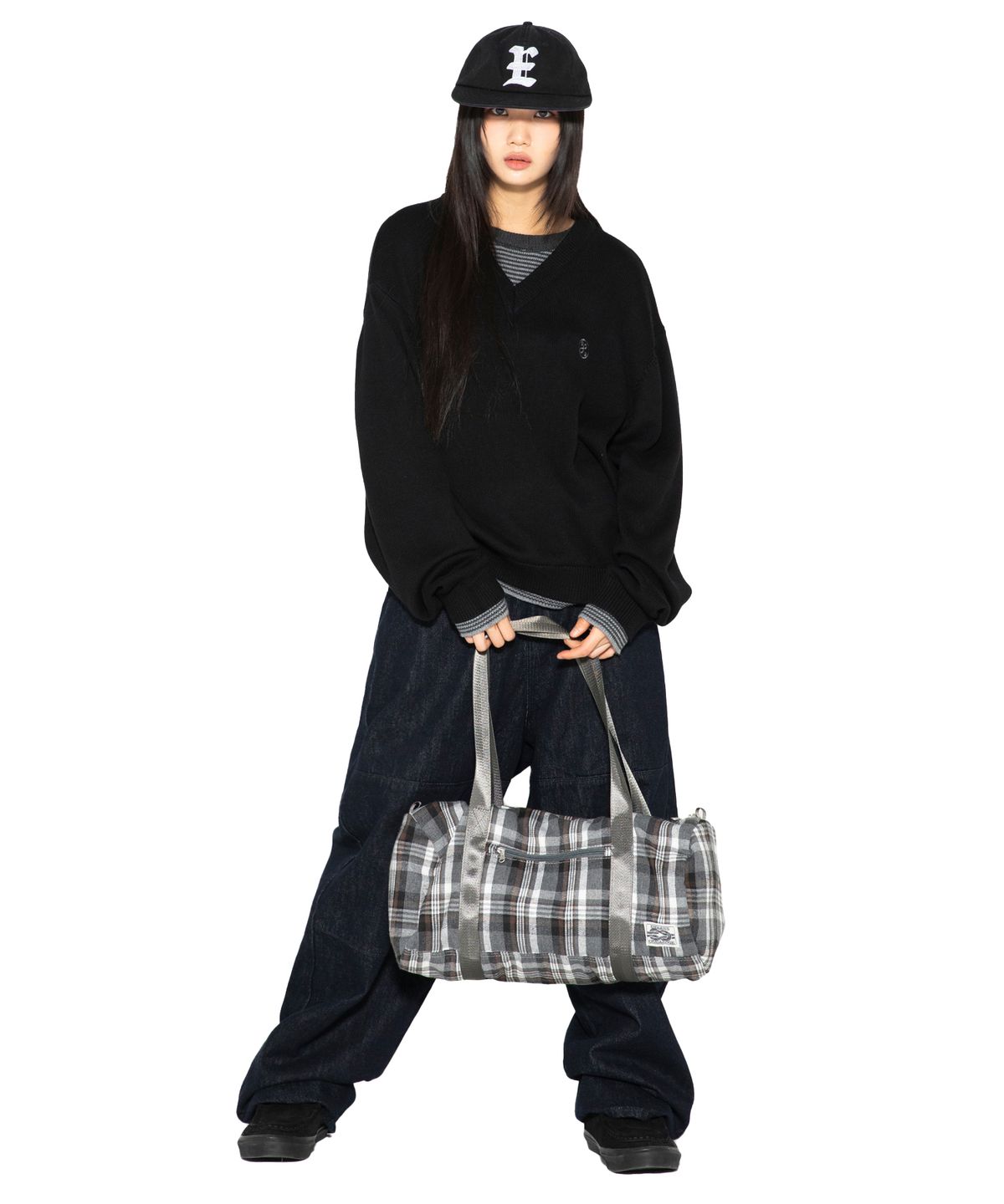엑스톤즈(XTONZ) XTA100 체크 더플 백 (GRAY)