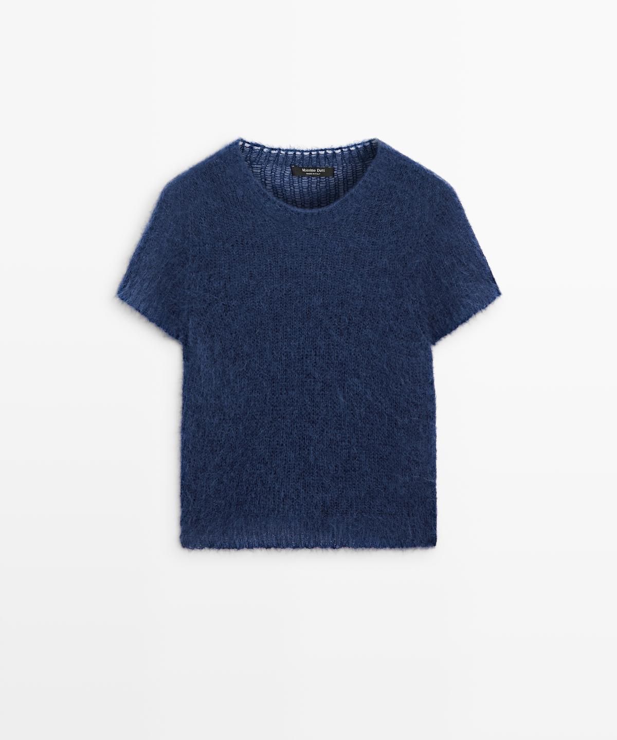 마시모두띠(MASSIMO DUTTI) 알파카 블렌드 반팔 니트 스웨터
