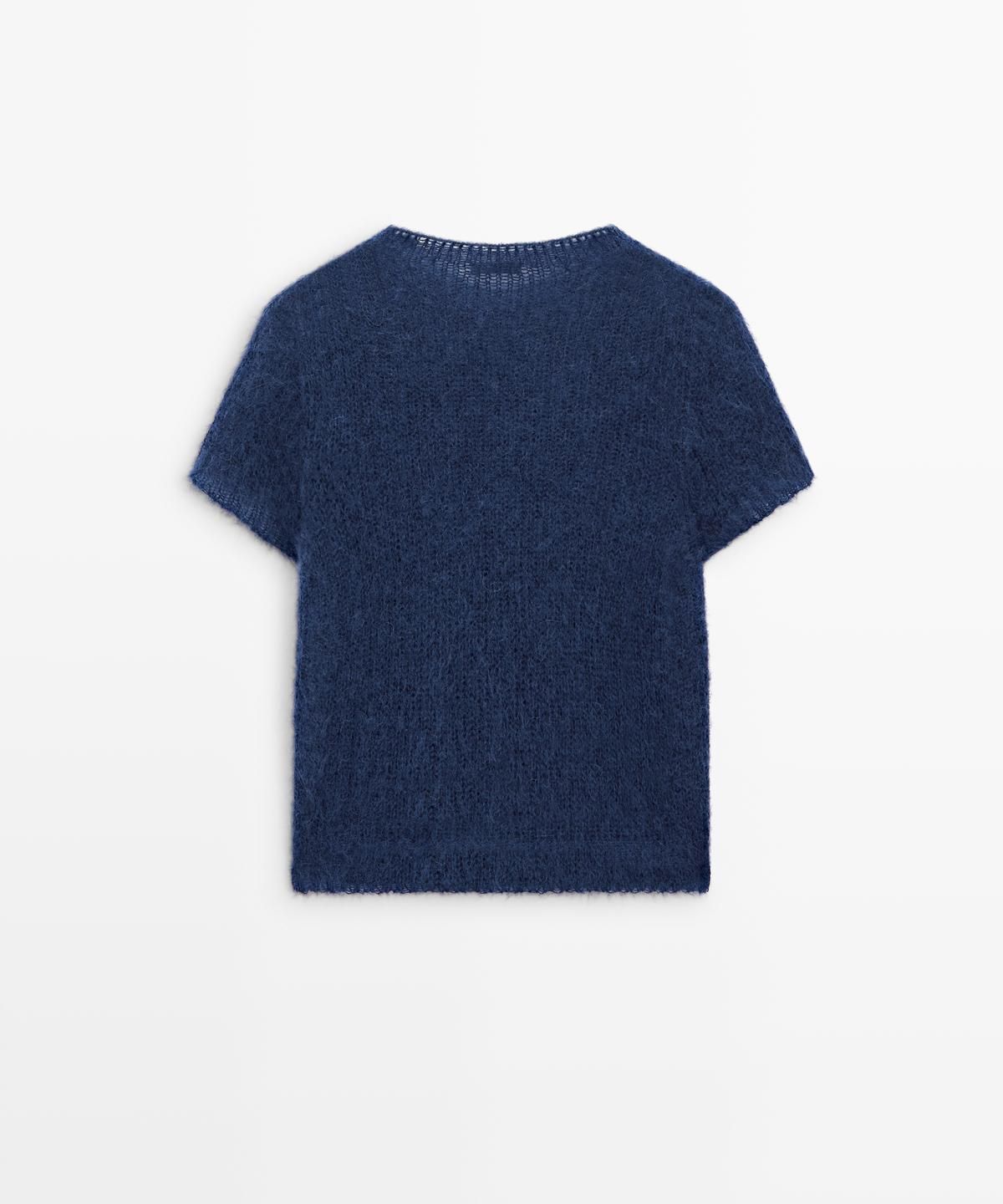 마시모두띠(MASSIMO DUTTI) 알파카 블렌드 반팔 니트 스웨터