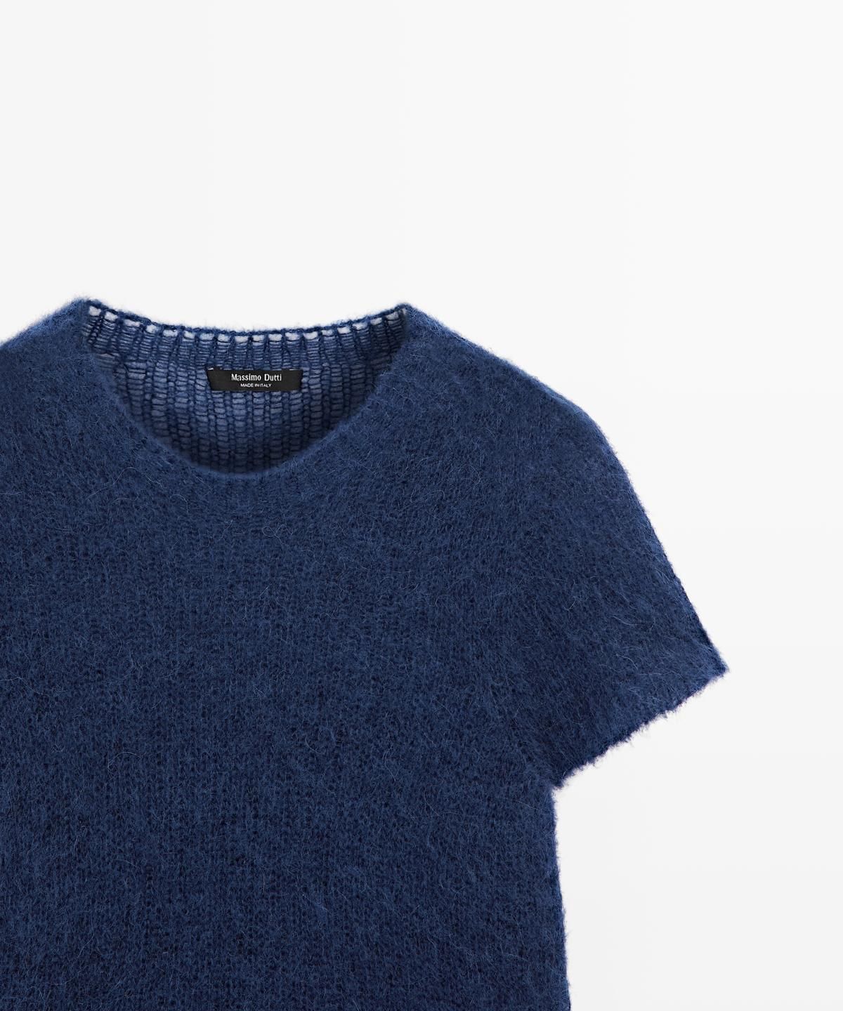 마시모두띠(MASSIMO DUTTI) 알파카 블렌드 반팔 니트 스웨터