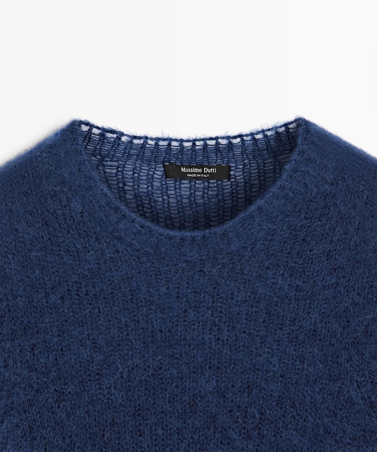 마시모두띠(MASSIMO DUTTI) 알파카 블렌드 반팔 니트 스웨터