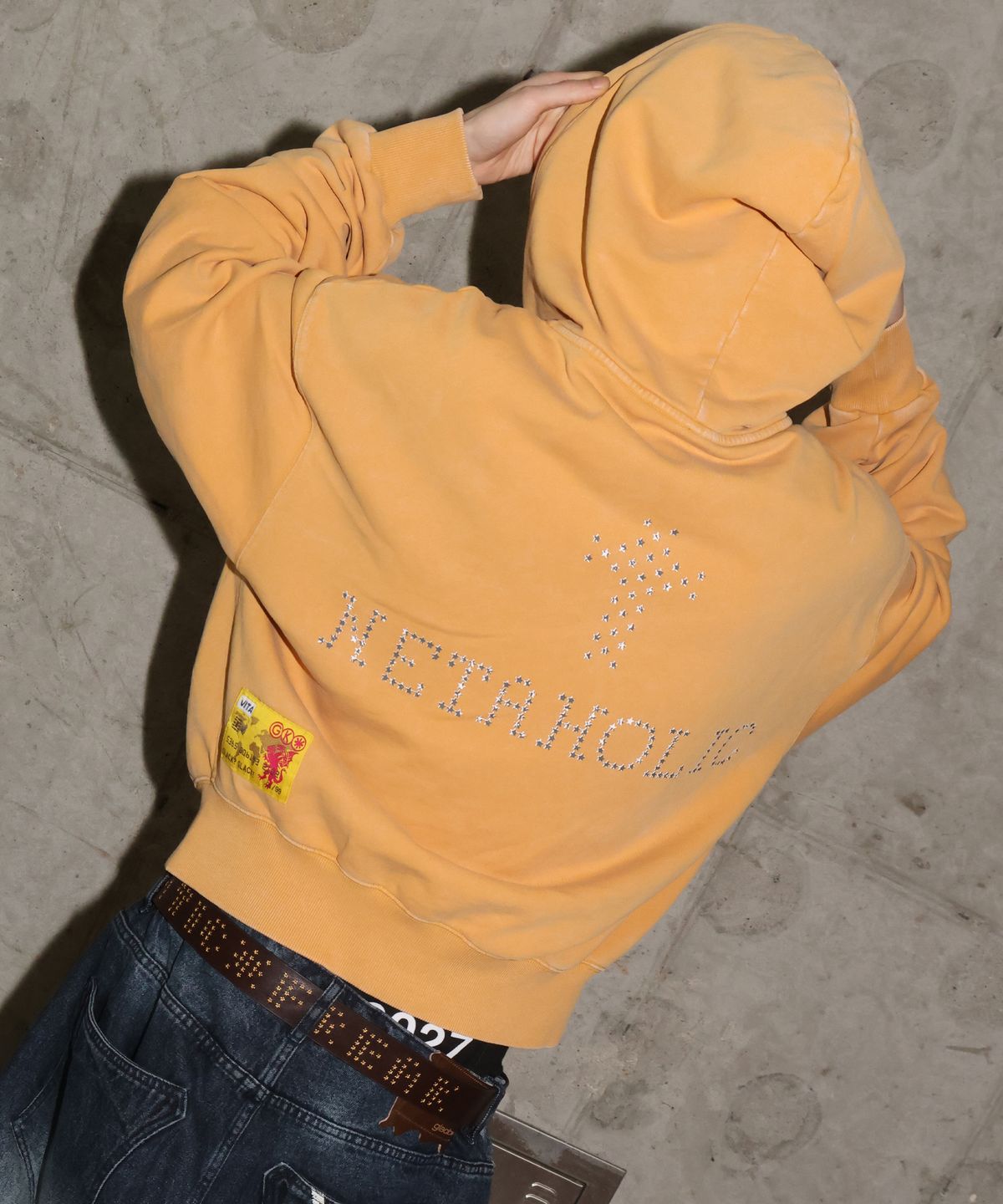 글랙(GLACK) GHD041 네타홀릭 빈티지 후드 집업 (YELLOW)