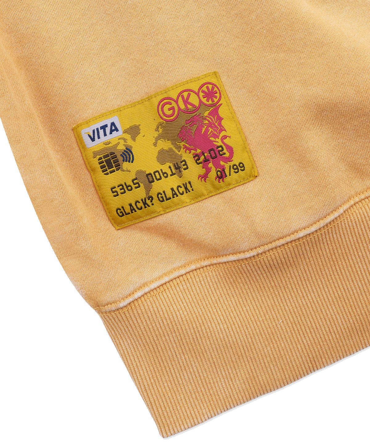 글랙(GLACK) GHD041 네타홀릭 빈티지 후드 집업 (YELLOW)