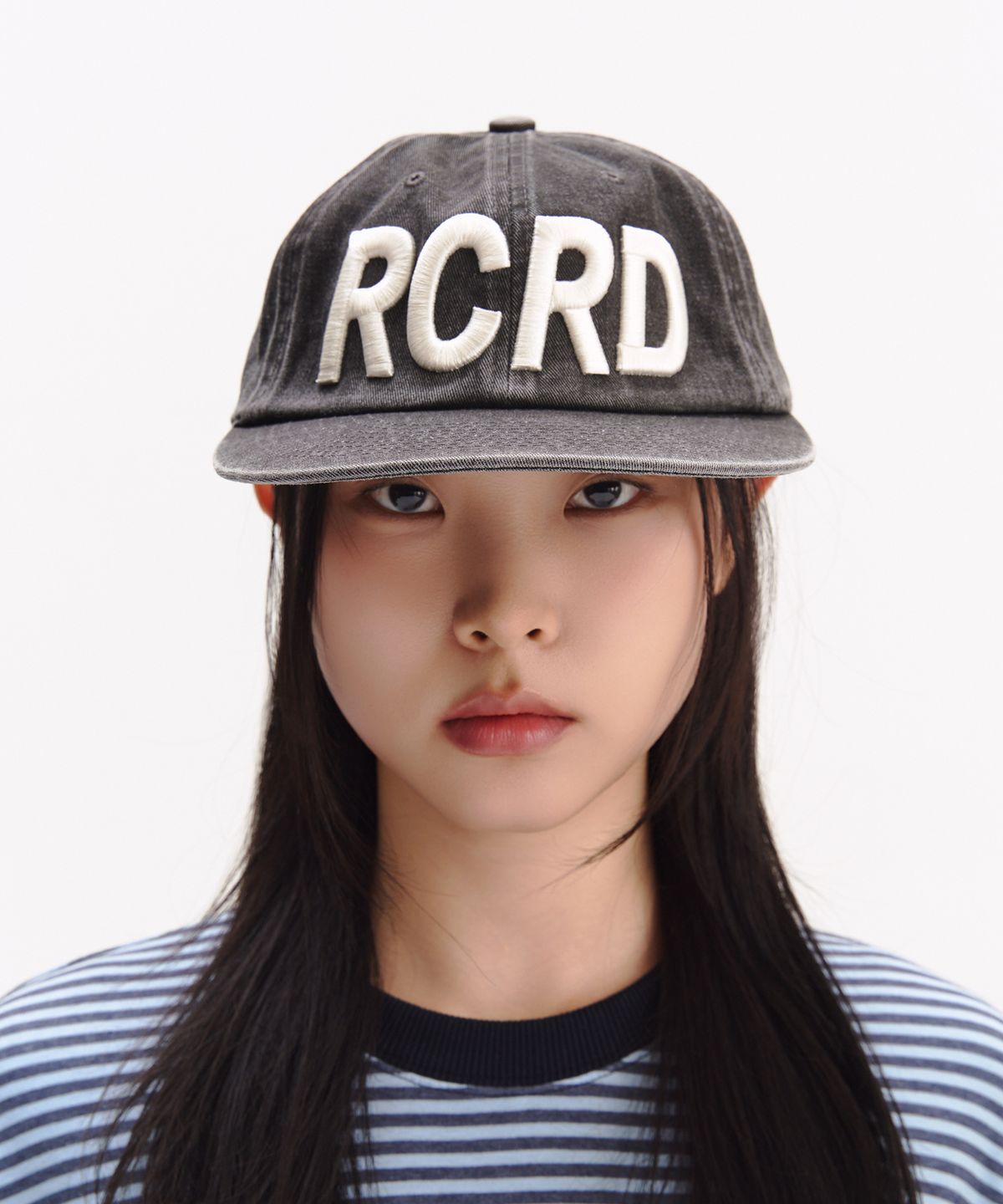 슬로우 레코드 하우스(SLOW RECORD HOUSE) 빈티지 워시드 RCRD 캡_챠콜