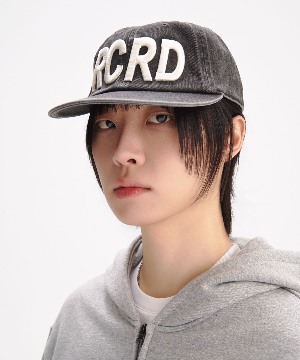 슬로우 레코드 하우스(SLOW RECORD HOUSE) 빈티지 워시드 RCRD 캡_챠콜