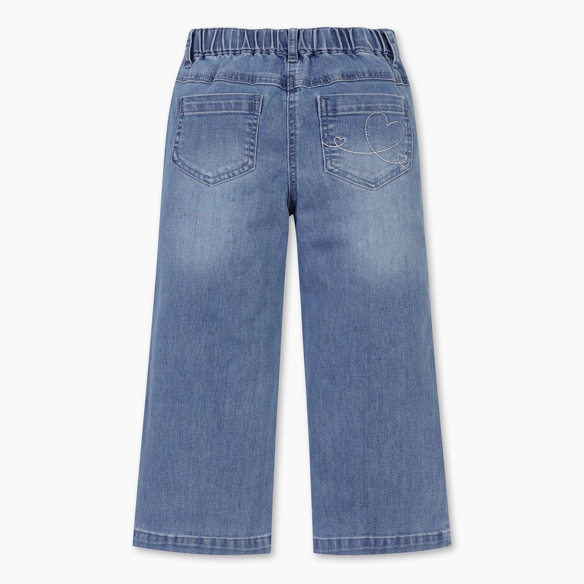 베네통키즈(BENETTONKIDS) 하트 포인트 부츠컷 데님 팬츠_QADP06611BL
