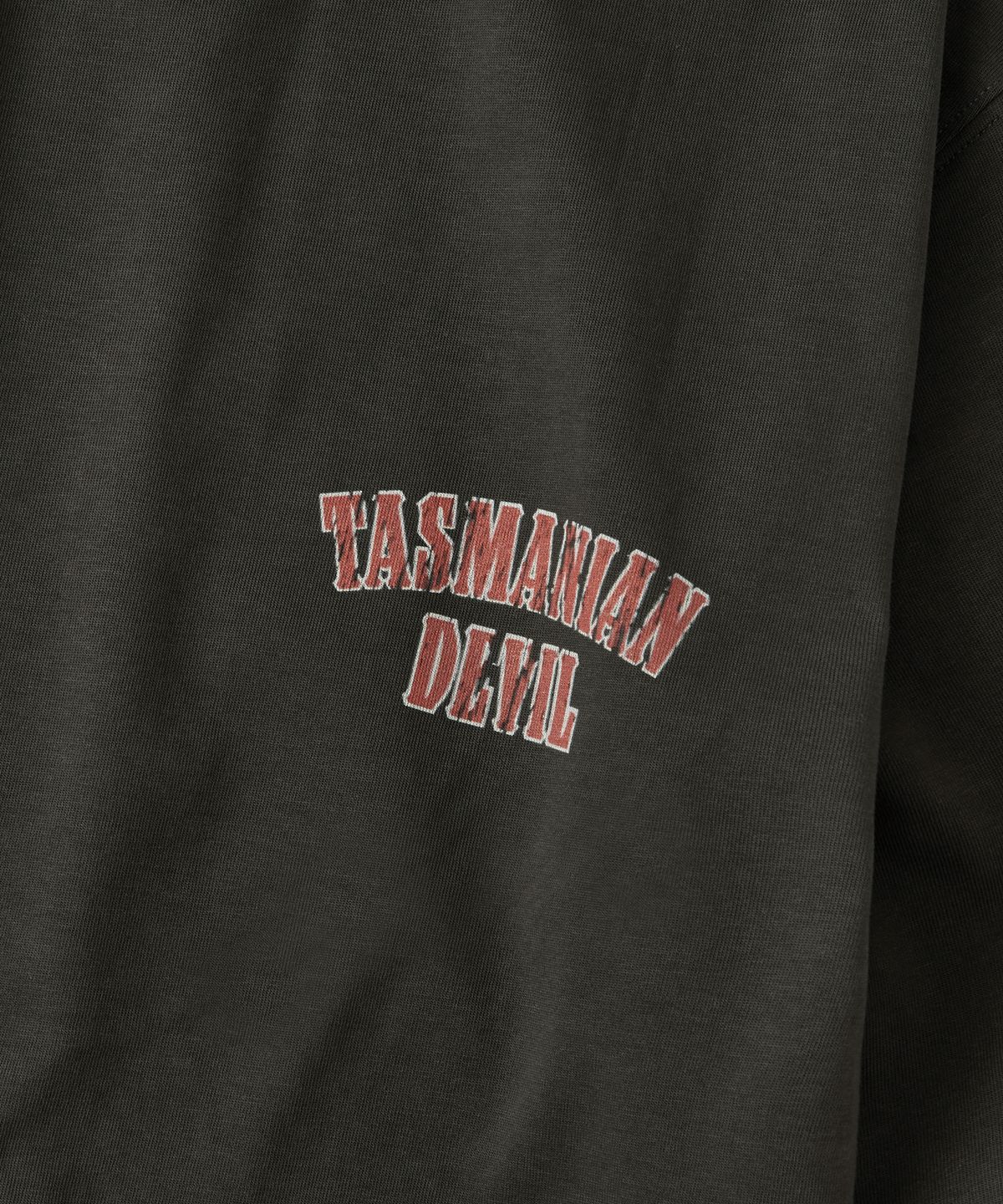 아웃스탠딩(OUTSTANDING) [LOONEY TUNES] LONG SLEEVE(TASMANIAN DEVIL)_CHARCOAL