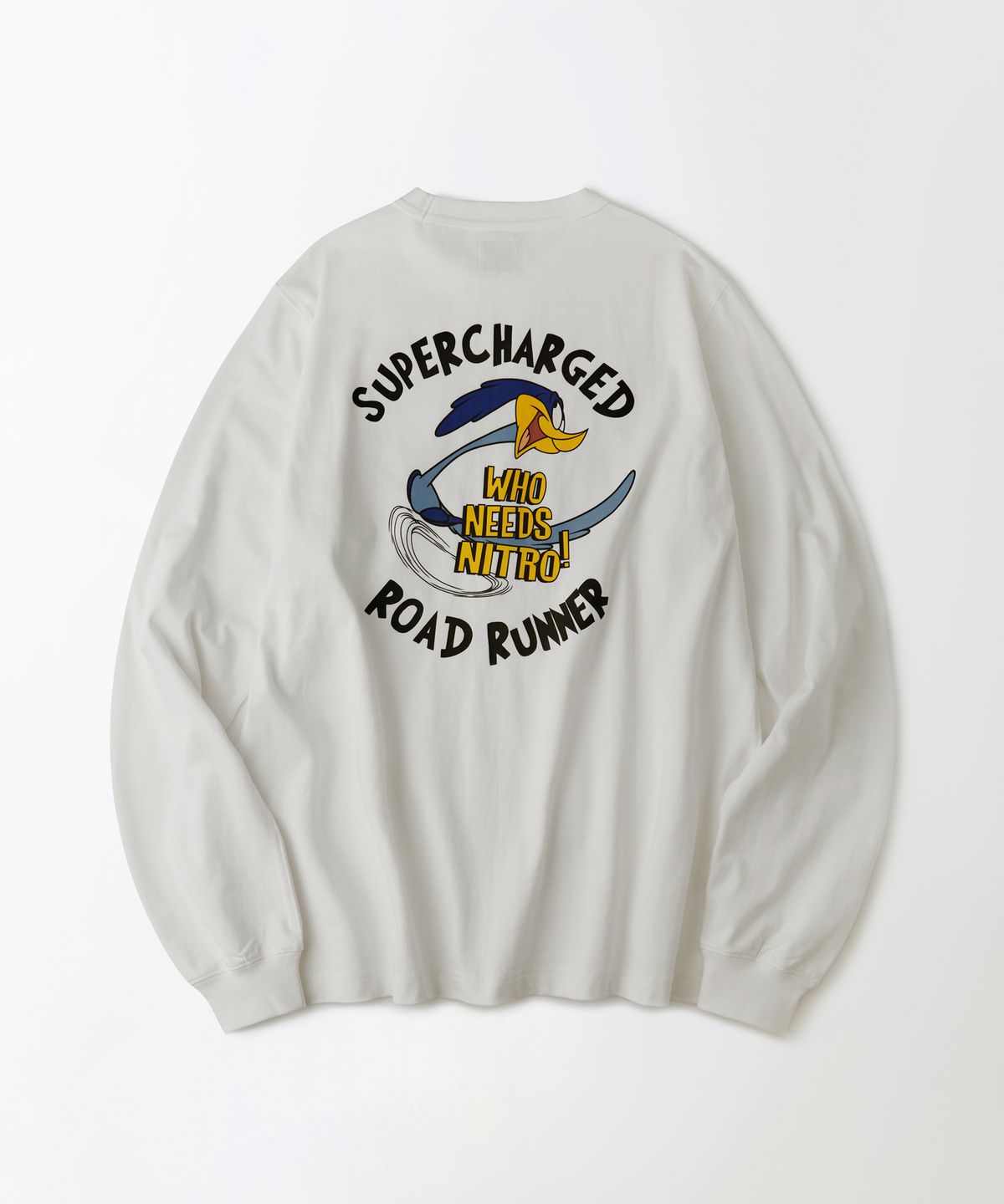 아웃스탠딩(OUTSTANDING) [LOONEY TUNES] LONG SLEEVE(ROAD RUNNER)_OFF WHITE