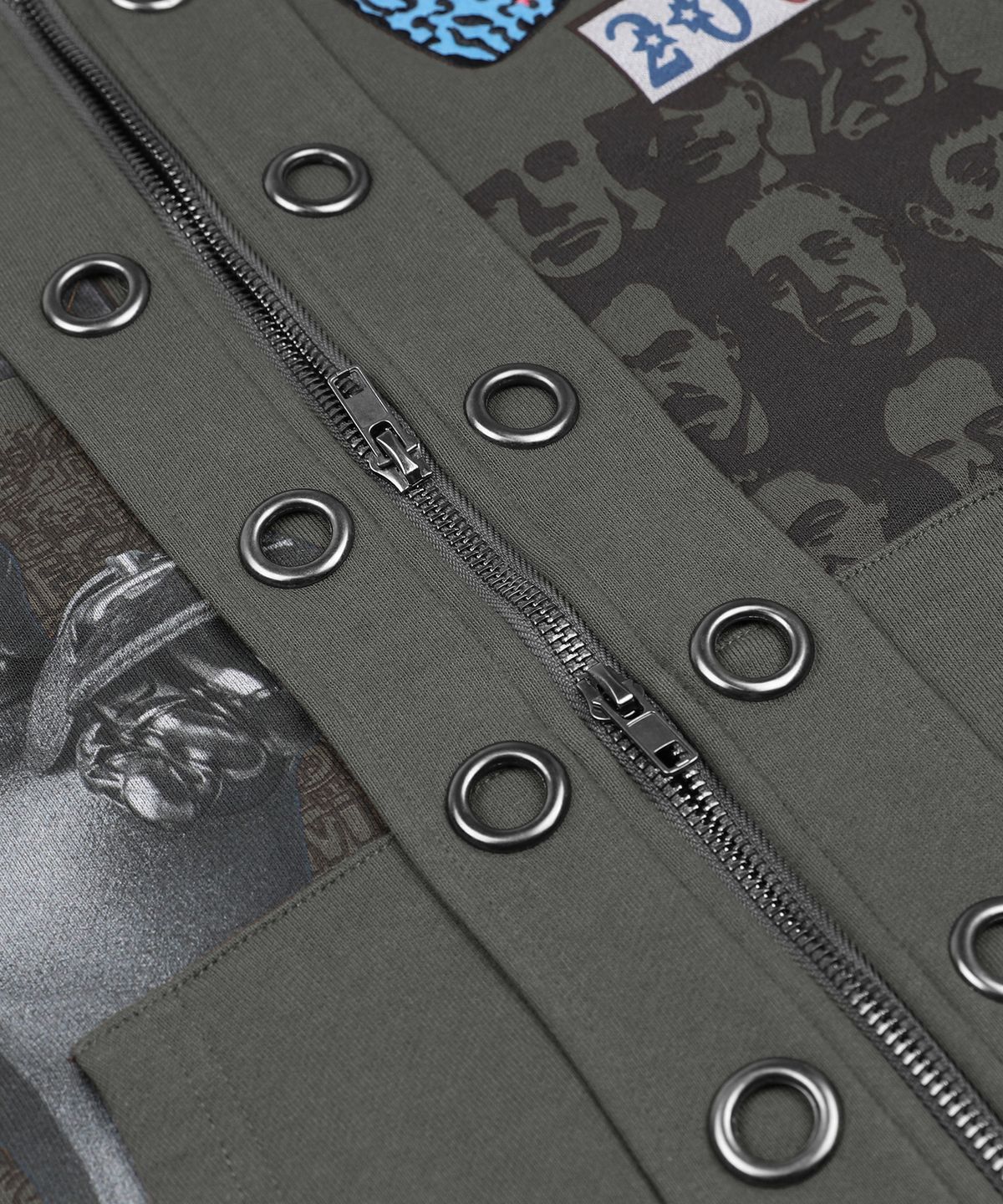 글랙(GLACK) GHD048 락업 아일렛 후드 집업 (CHARCOAL GRAY)