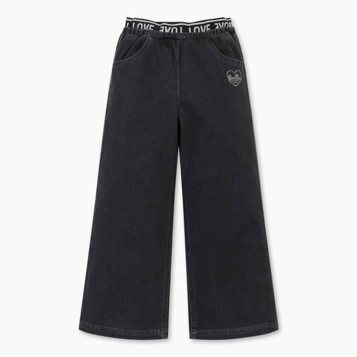 베네통키즈(BENETTONKIDS) 펄 밴딩 부츠컷 말랑 팬츠_QALG01611CC